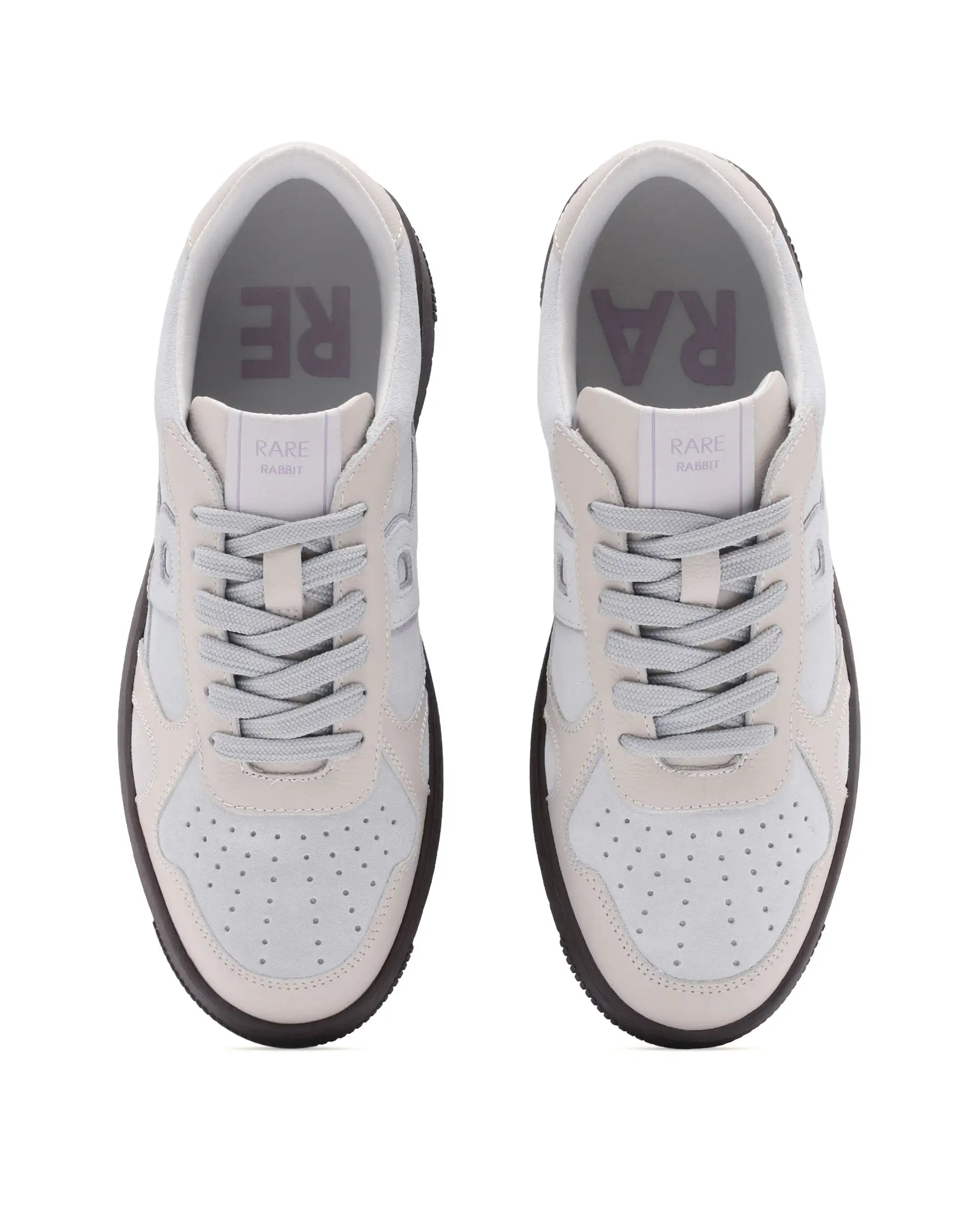 Rare Rabbit Men's Kepler Pro Light Grey Plain Shoes