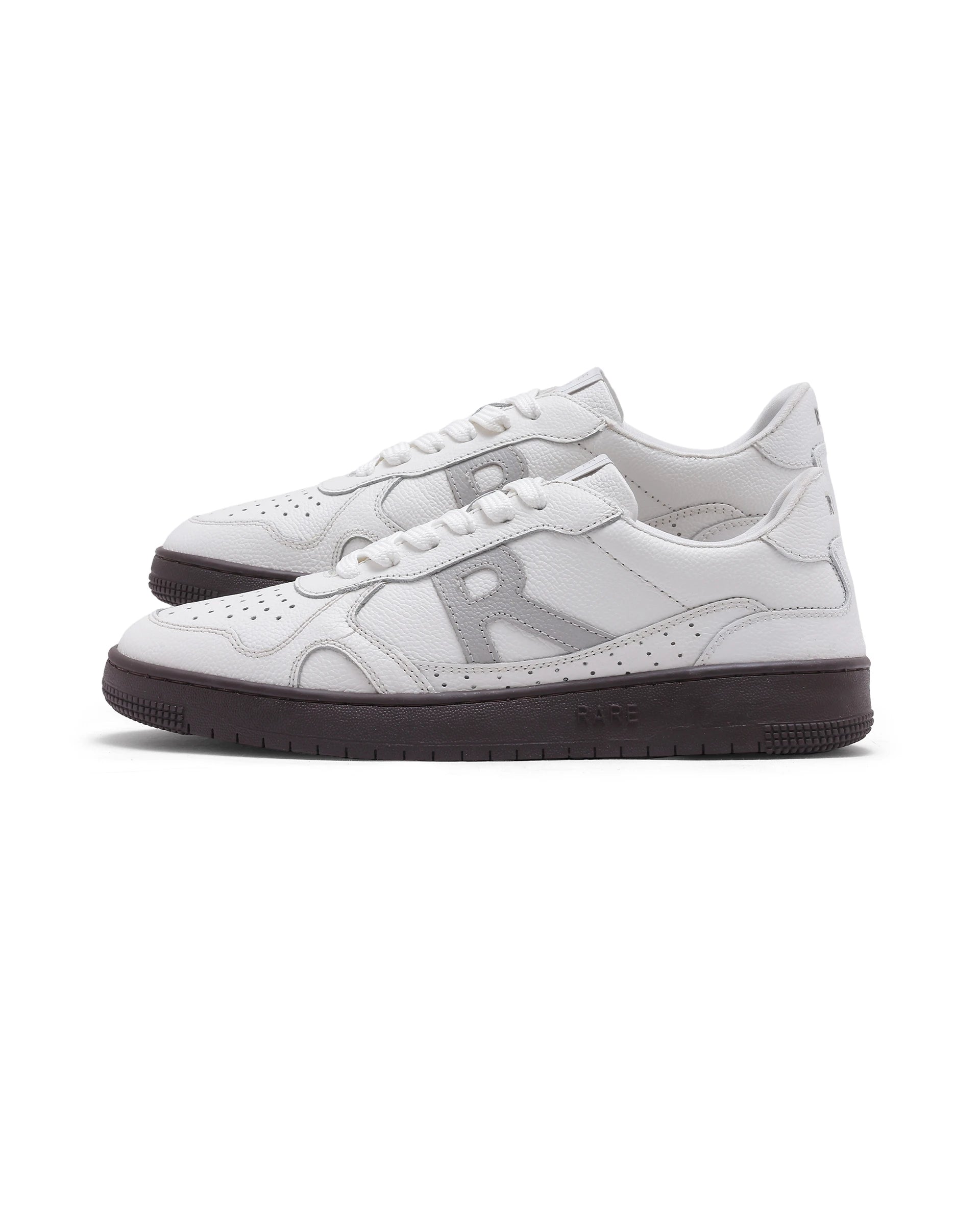 Rare Rabbit Men's Kepler White Genuine Leather Low-top Lace-up Sneaker Shoes