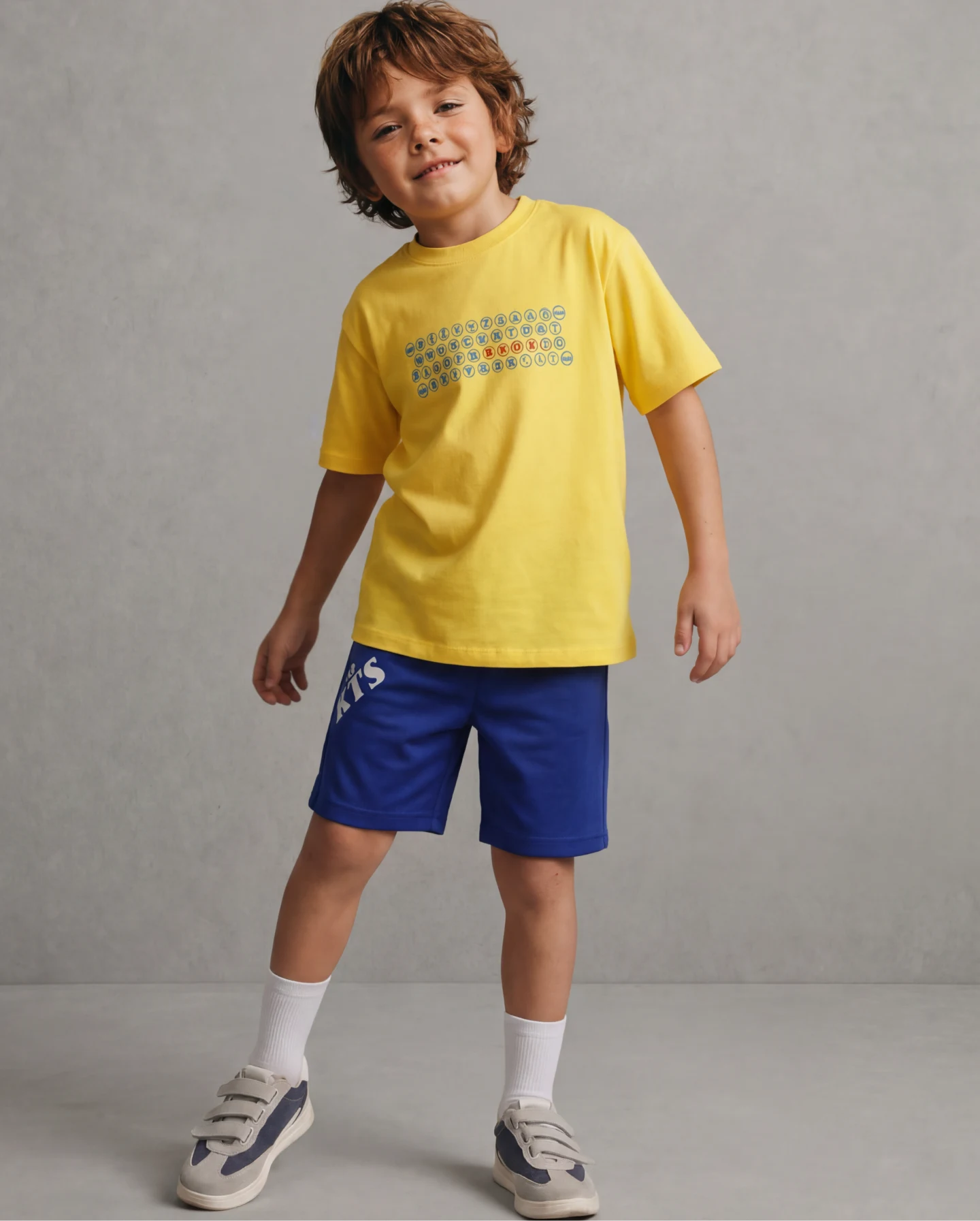 Rare Ones Kids Key Yellow Cotton Blend Fabric Pull-On Closure Regular Fit Graphic Print T-Shirt