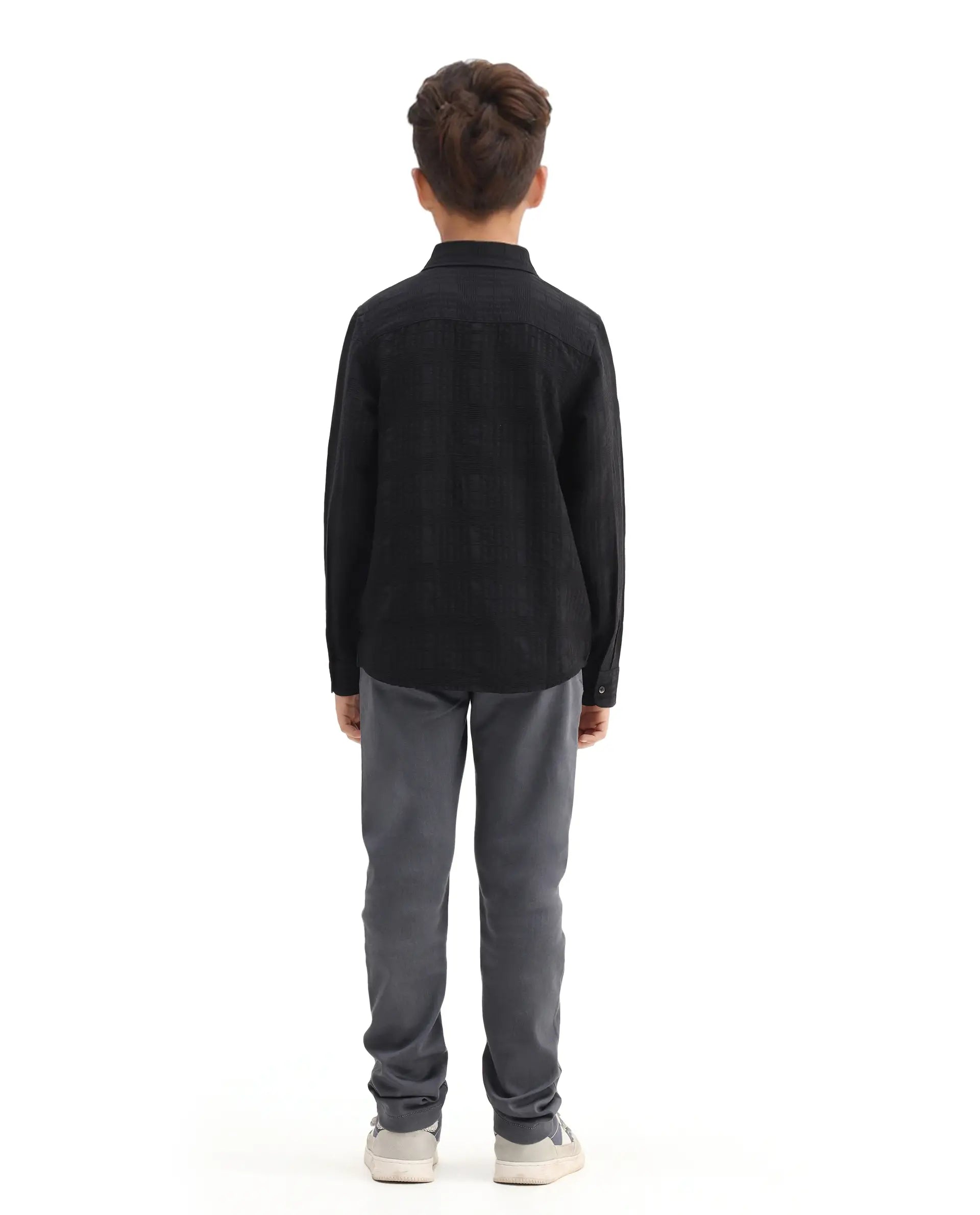 Rare Ones Kids Kino-25 Grey Cotton Blend Button Closure Regular Fit Jeans