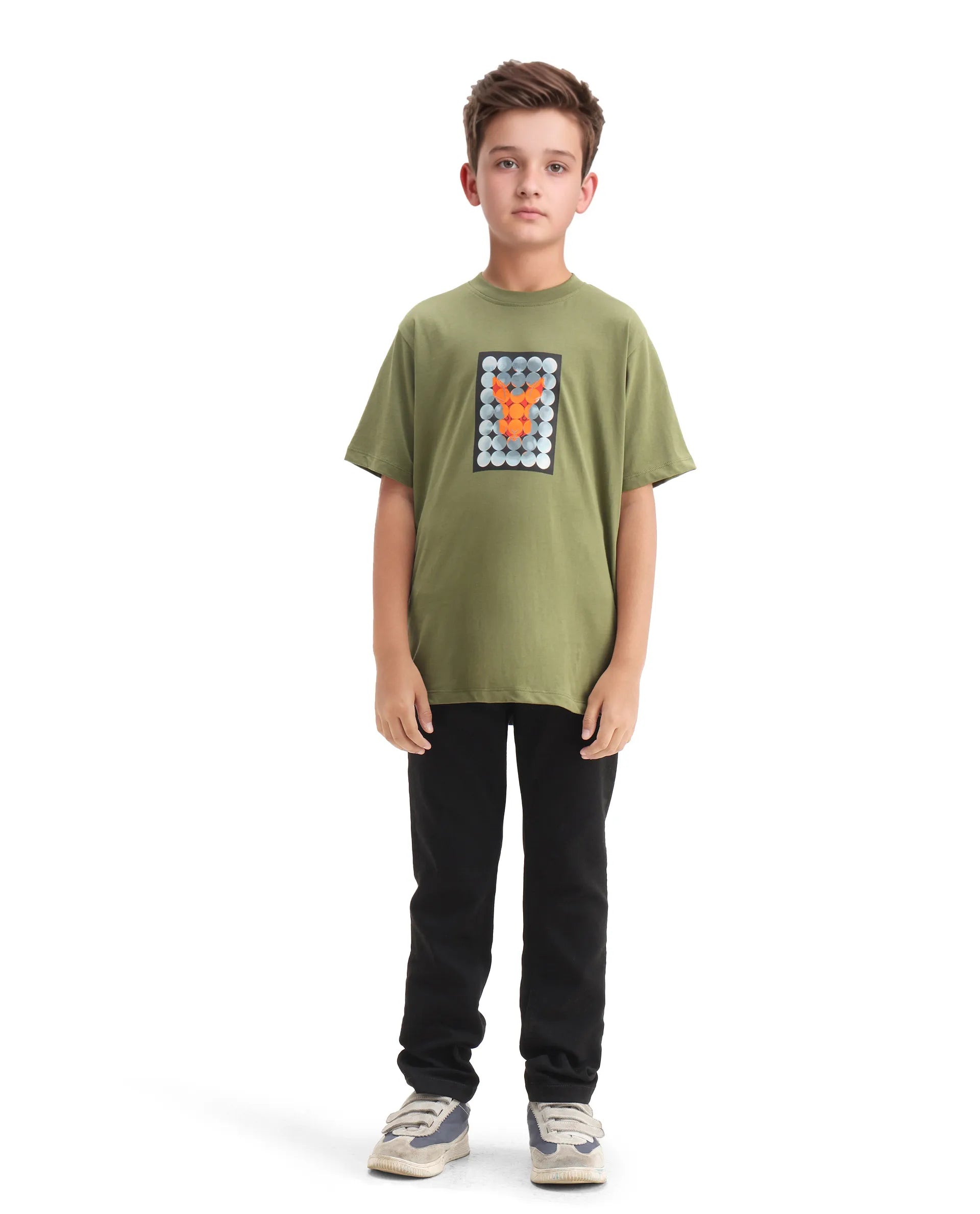 Rare Ones Kids Kino Black Cotton Poly Solid Slim Fit Denim Pant