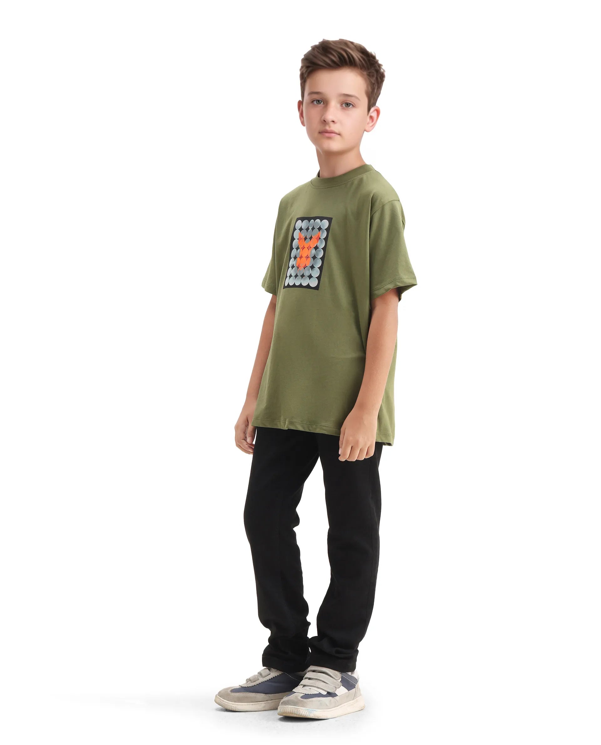 Rare Ones Kids Kino Black Cotton Poly Solid Slim Fit Denim Pant
