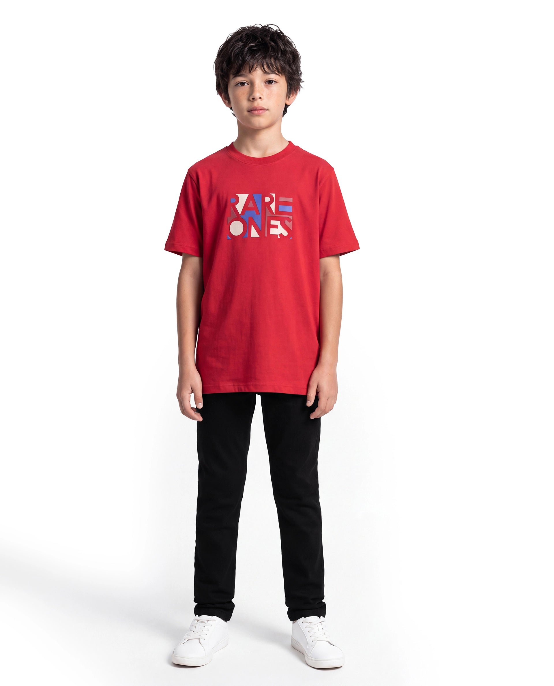 Rare Ones Kids Kino-K-26 Black Cotton Blend Fabric Button And Zip Closure Slim Fit Plain Jeans