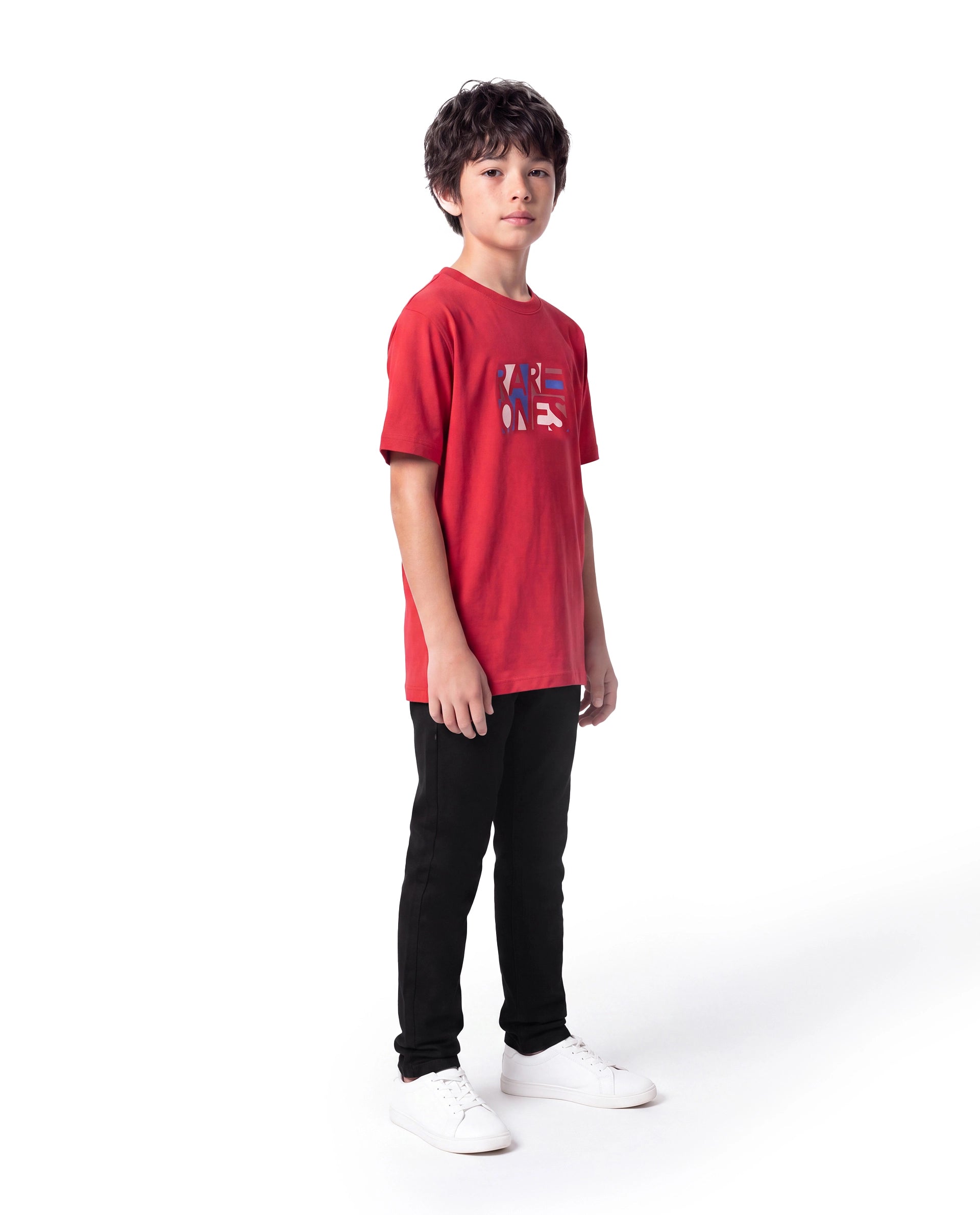 Rare Ones Kids Kino-K-26 Black Cotton Blend Fabric Button And Zip Closure Slim Fit Plain Jeans