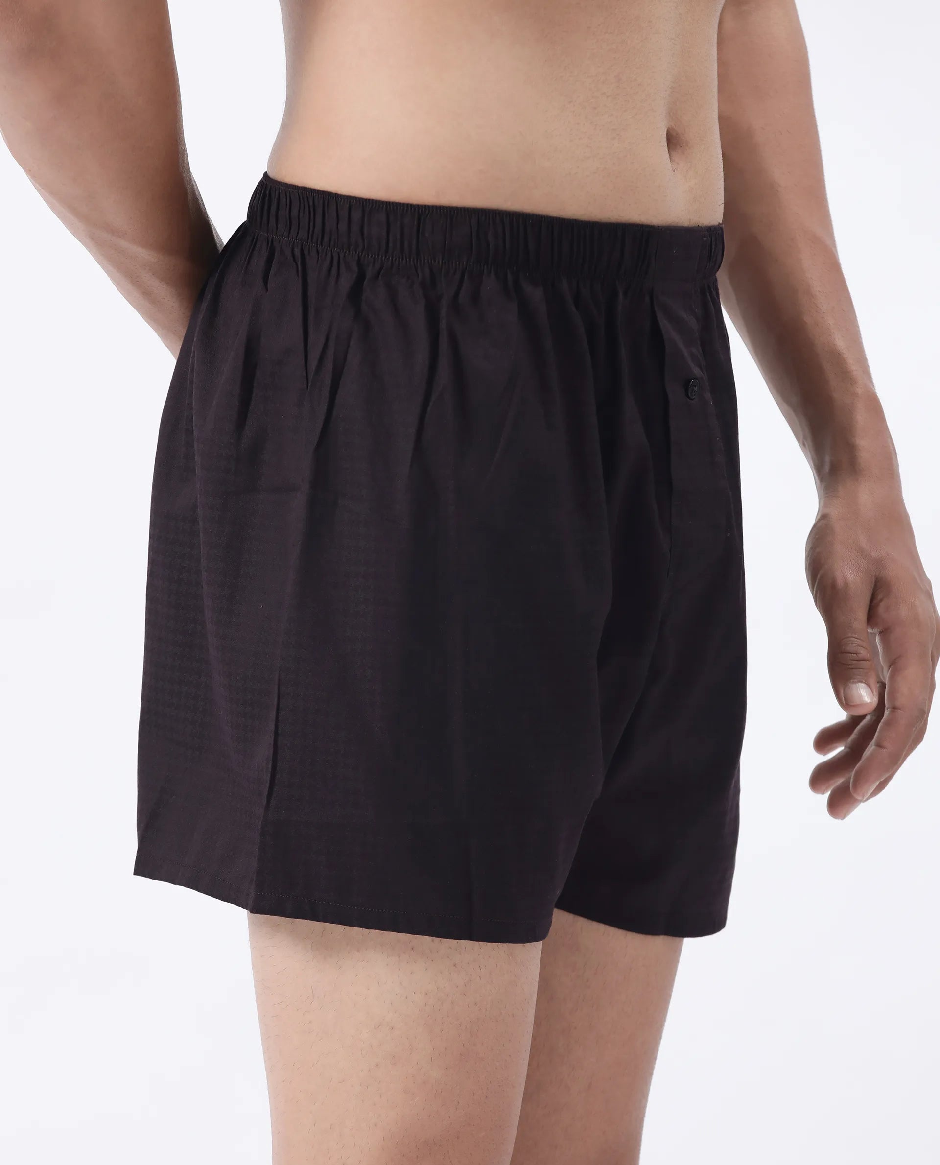 Rare Rabbit Men's Kiva Dark Maroon Lyocell Regular Fit Checks Boxer