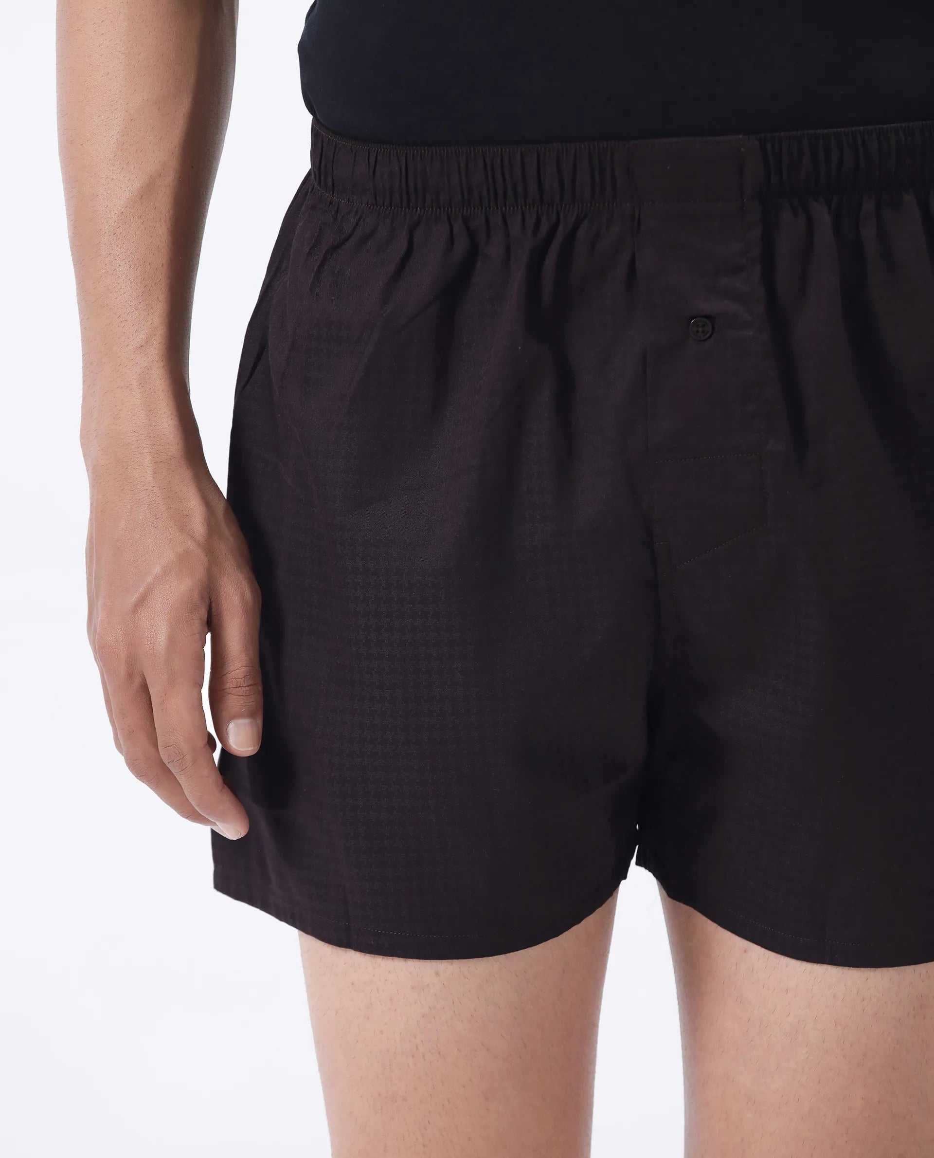 Rare Rabbit Men's Kiva Dark Maroon Lyocell Regular Fit Checks Boxer