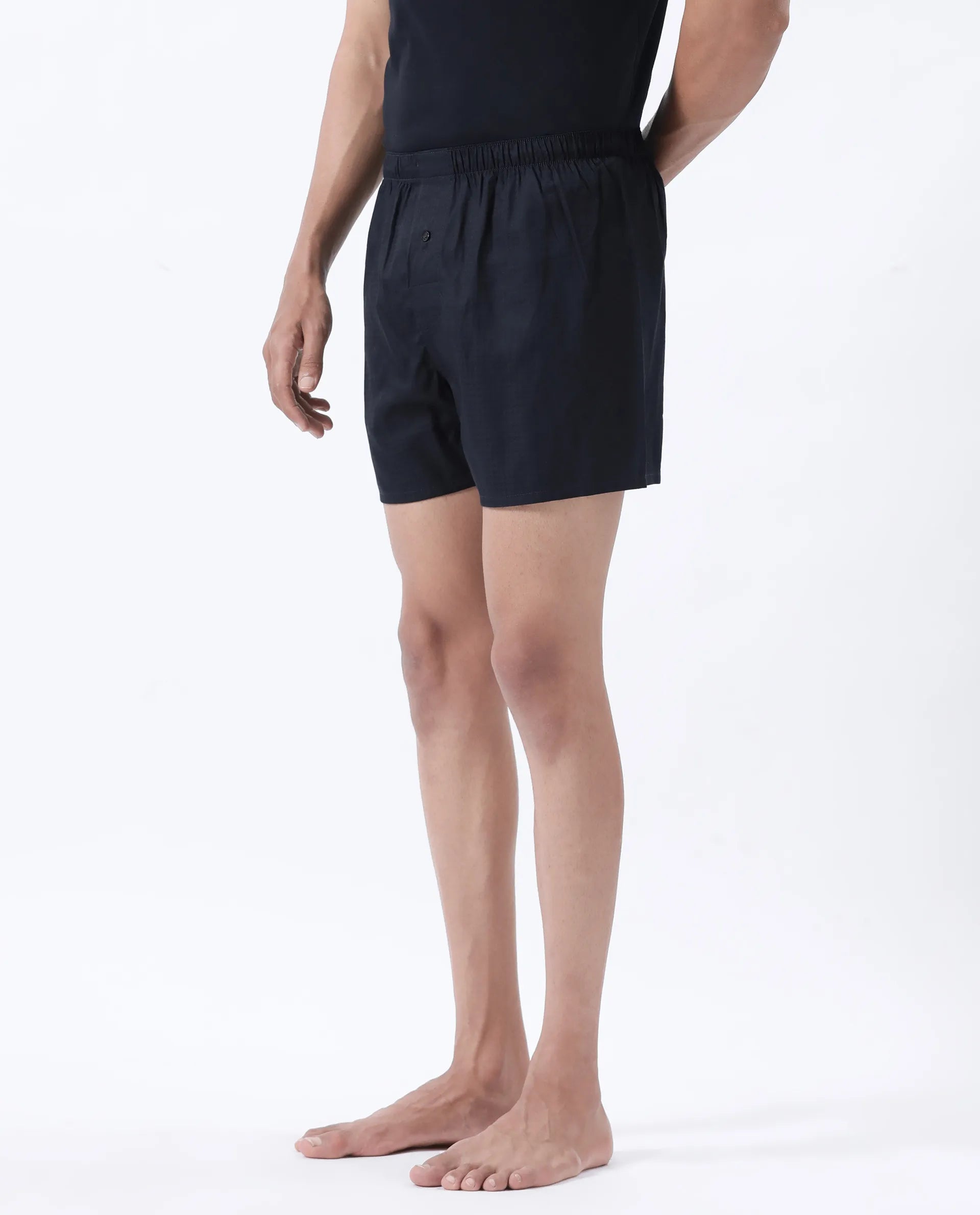 Rare Rabbit Men's Kiva Dark Navy Lyocell Regular Fit Checks Boxer