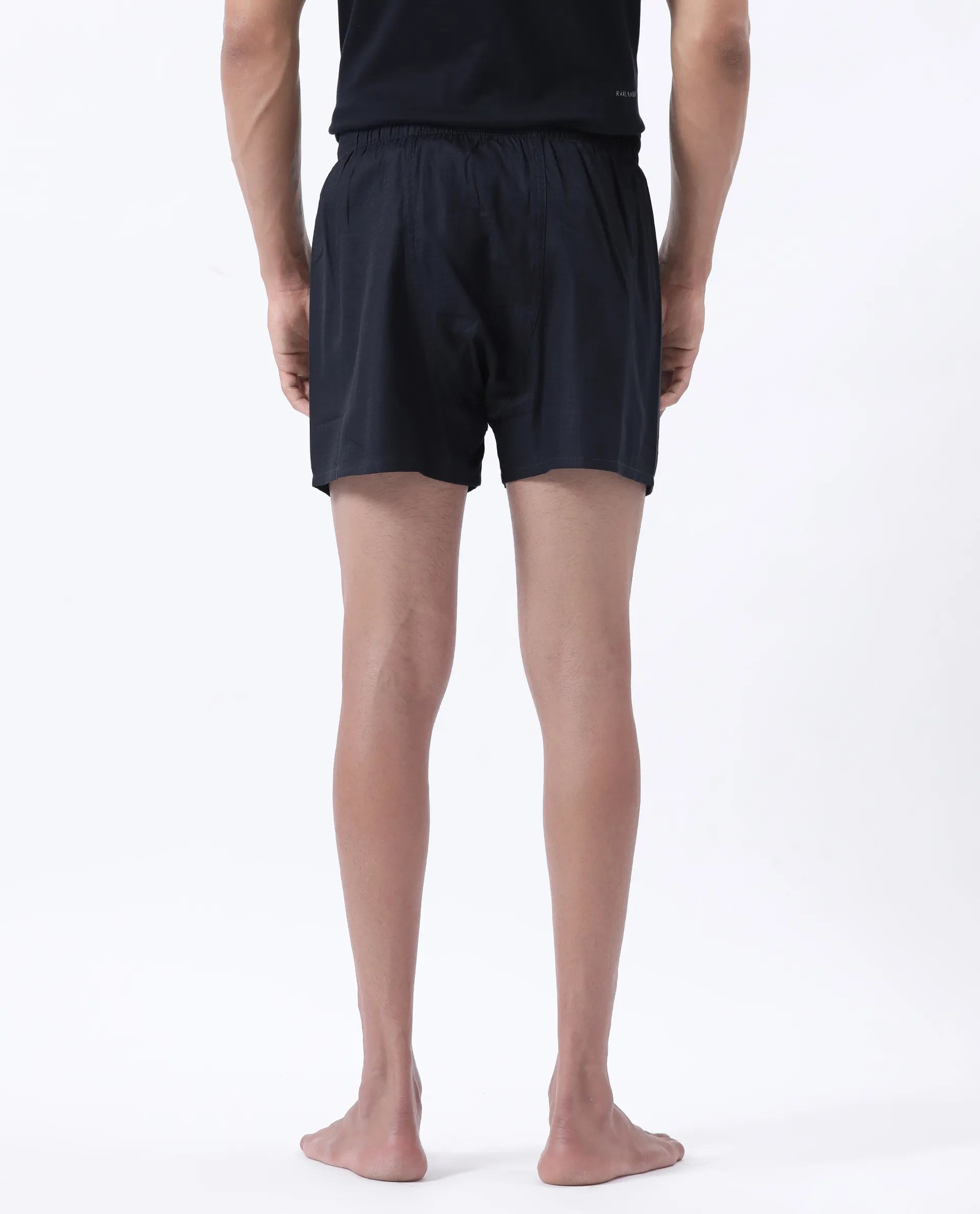 Rare Rabbit Men's Kiva Dark Navy Lyocell Regular Fit Checks Boxer