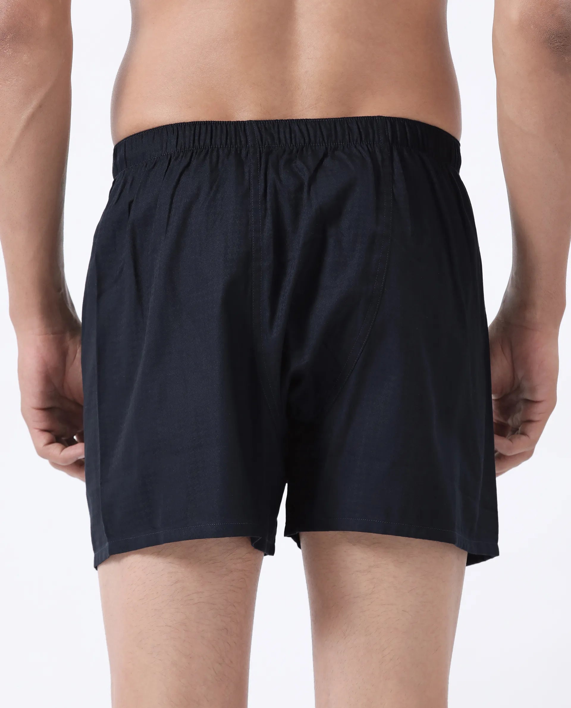 Rare Rabbit Men's Kiva Dark Navy Lyocell Regular Fit Checks Boxer