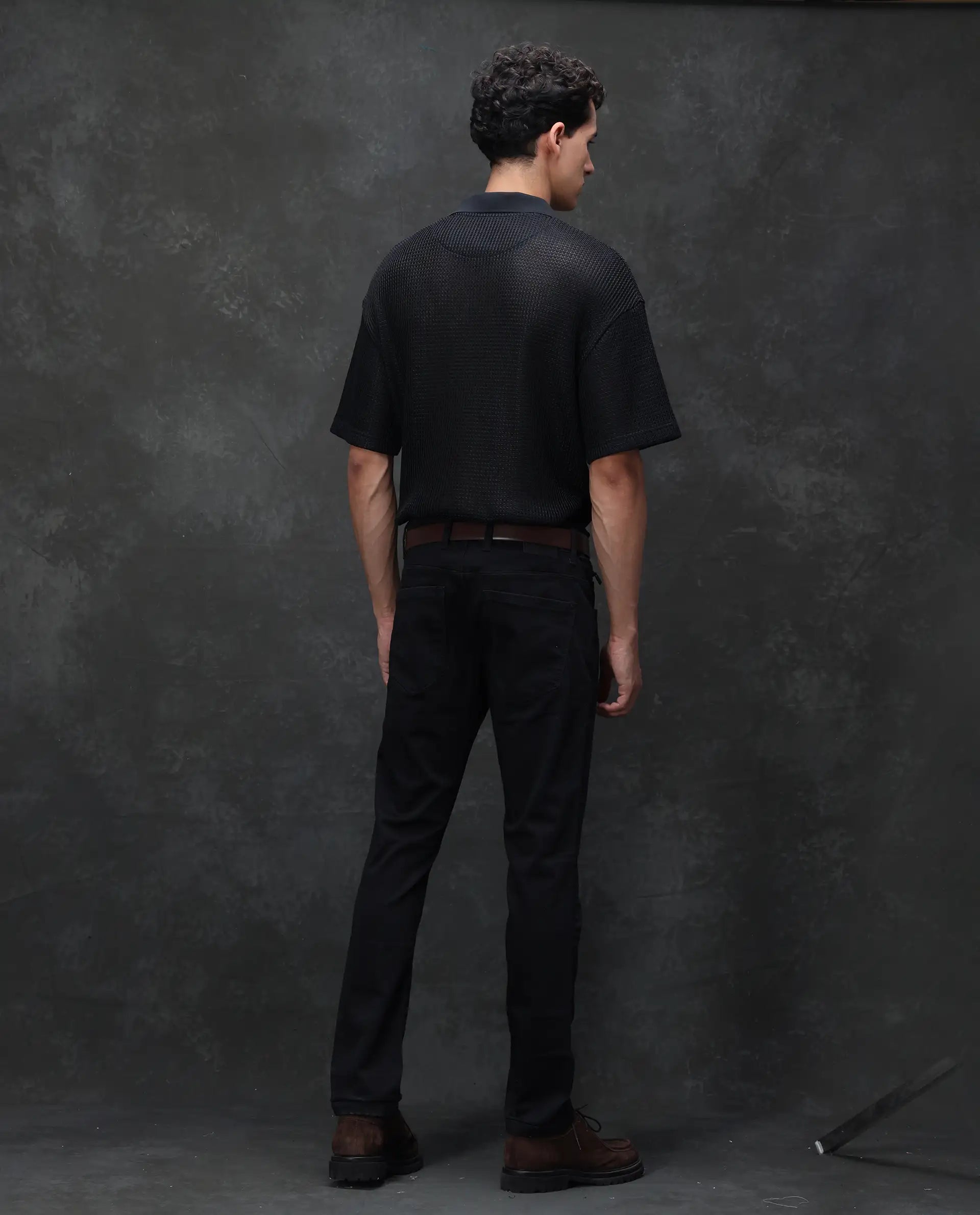 Rare Rabbit Men's Guild Casual Kleber Black Cotton Blend Plain Hawk Slim Fit Jeans