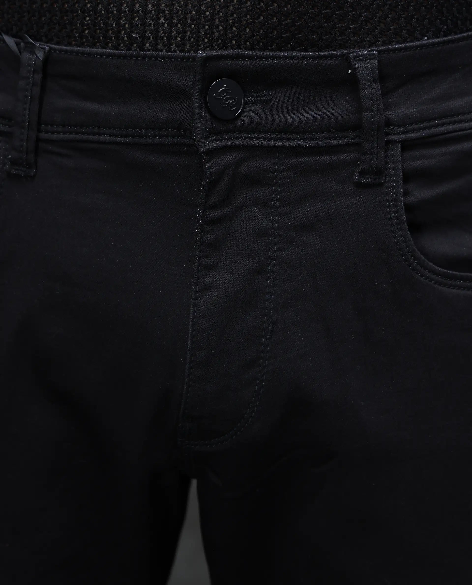 Rare Rabbit Men's Guild Casual Kleber Black Cotton Blend Plain Hawk Slim Fit Jeans