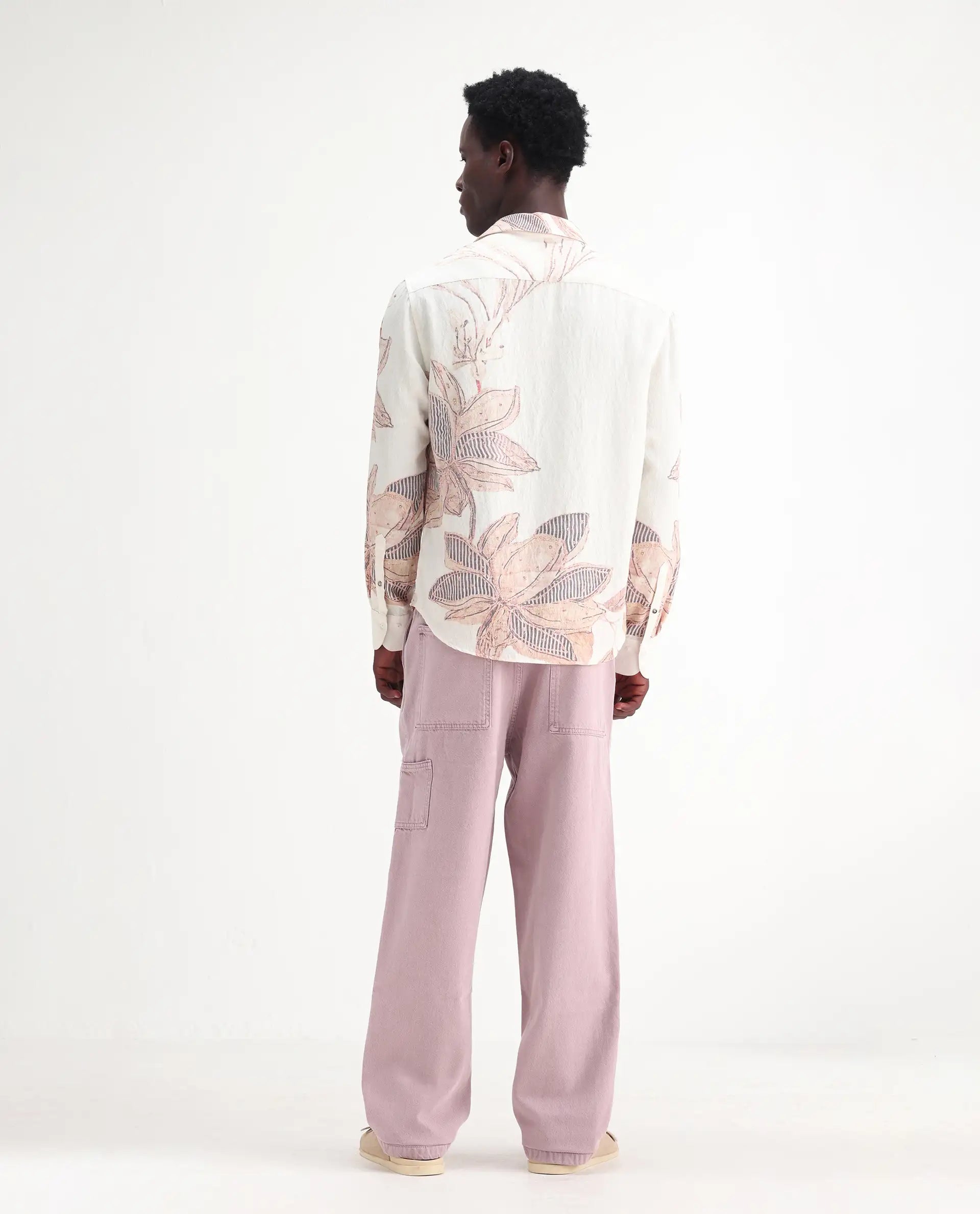 Rare Rabbit Men's Klop Dusky Purple Cotton Plain Carpenter Fit Jeans