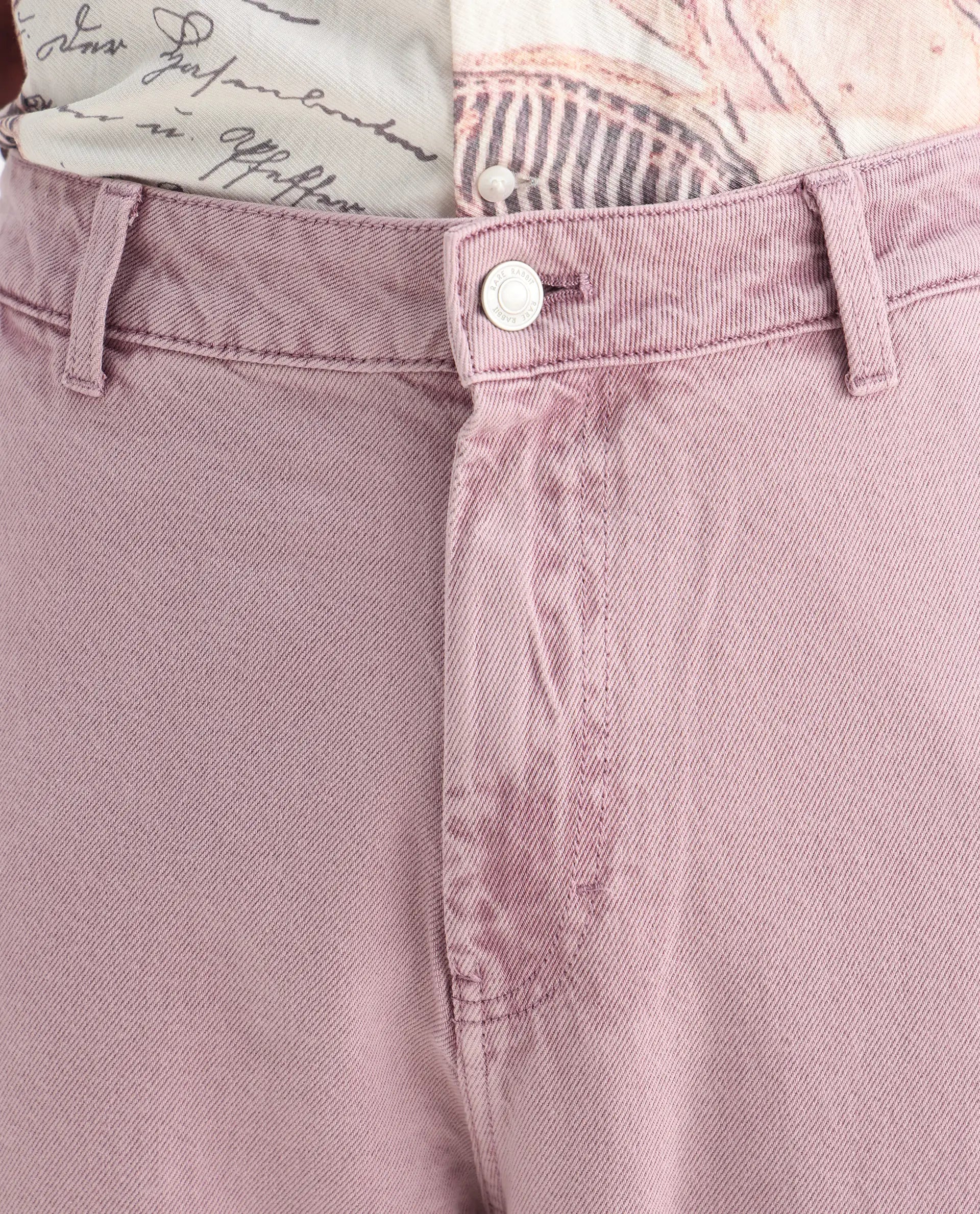 Rare Rabbit Men's Klop Dusky Purple Cotton Plain Carpenter Fit Jeans