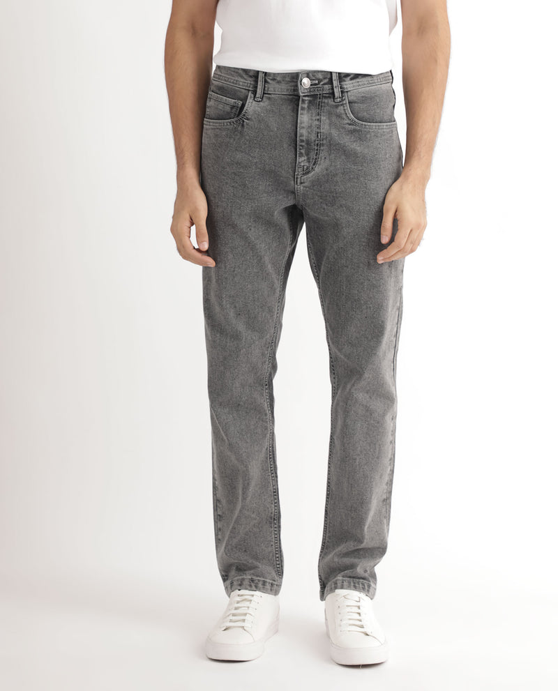 Rare Rabbit Men's Klune Light Grey Mid Wash Mid-Rise Regular Fit Jeans