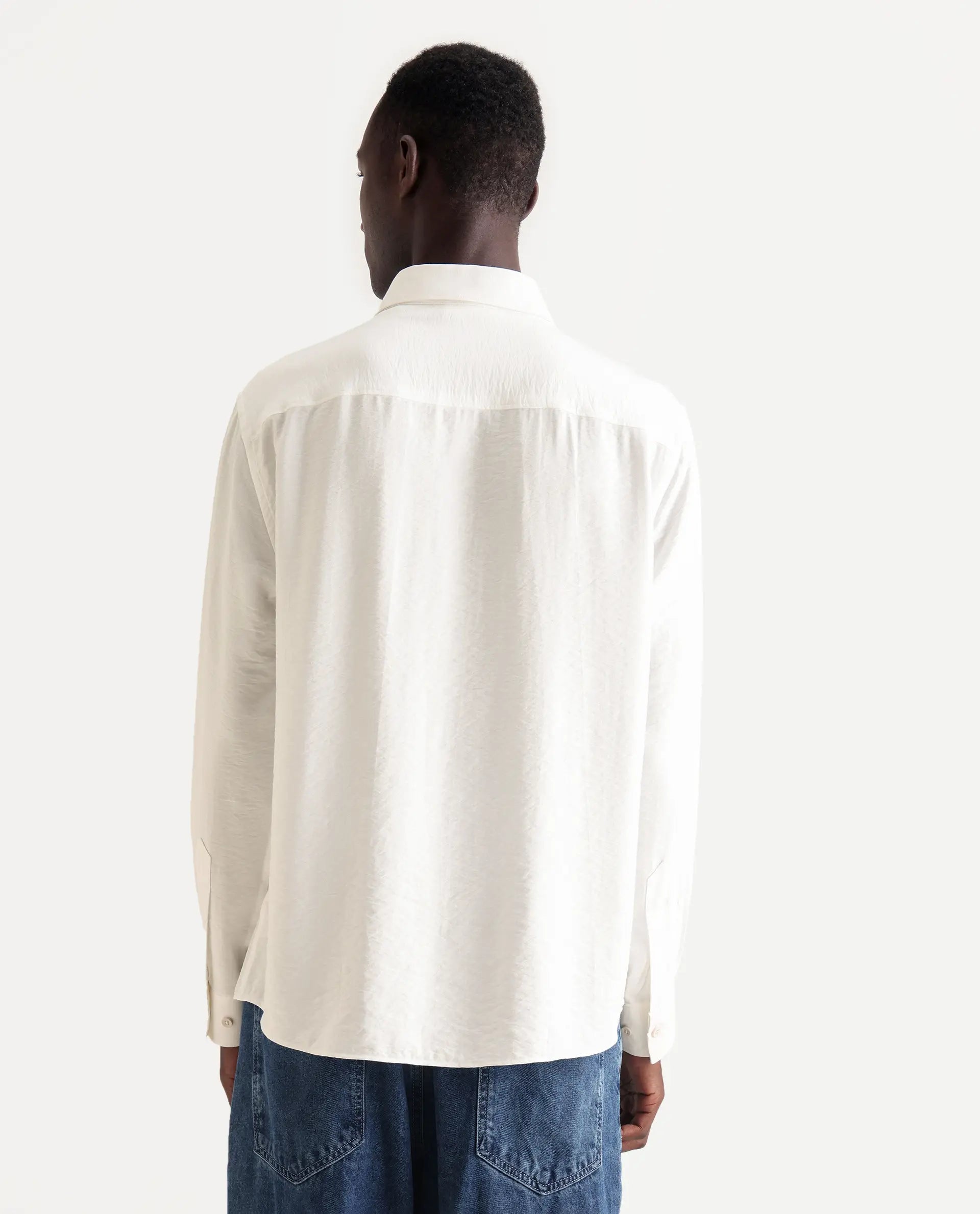 Rare Rabbit Men's Knight White Cotton Blend Flock Print Regular Fit Full Sleeve Collared Shirt