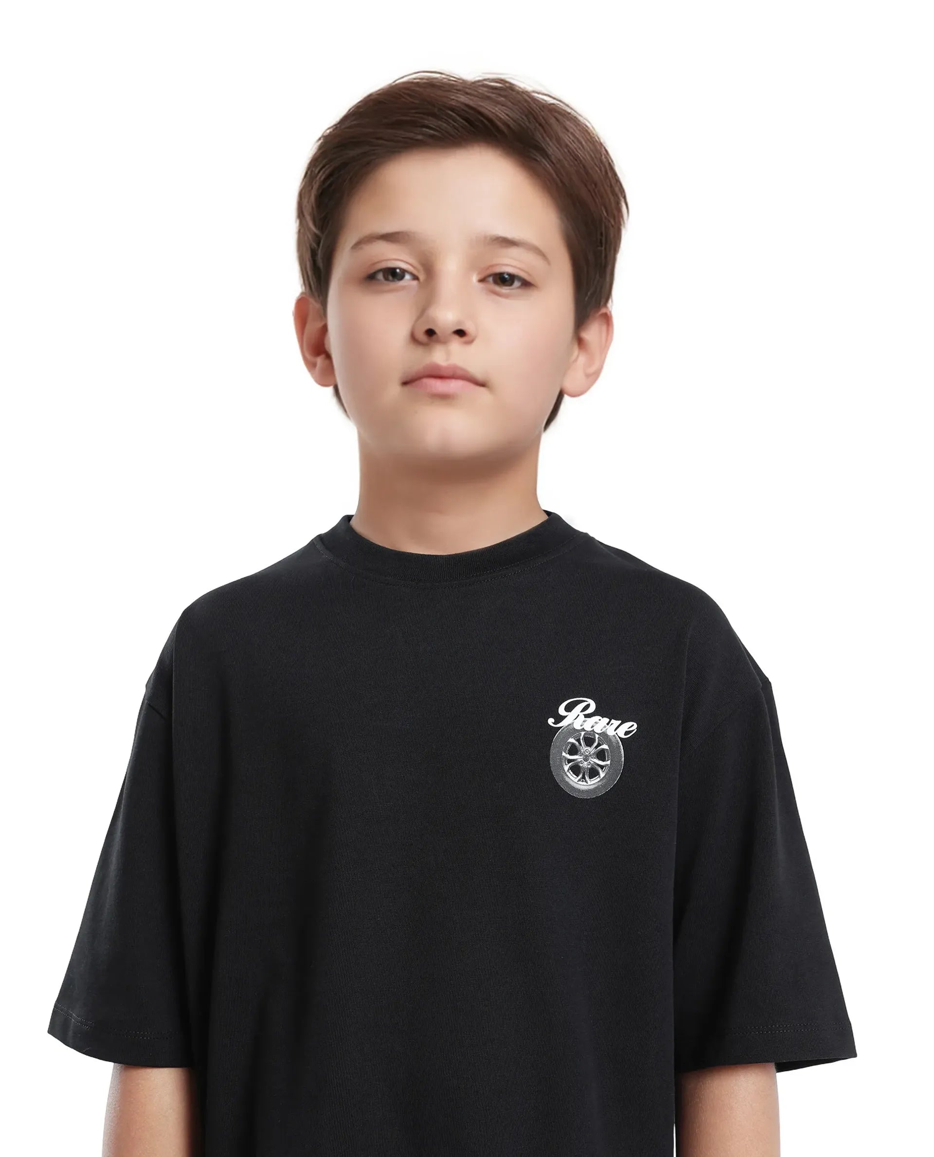 Rare Ones Kids Knox Black Cotton Short Sleeve Crew Neck Graphic Printed T-Shirt