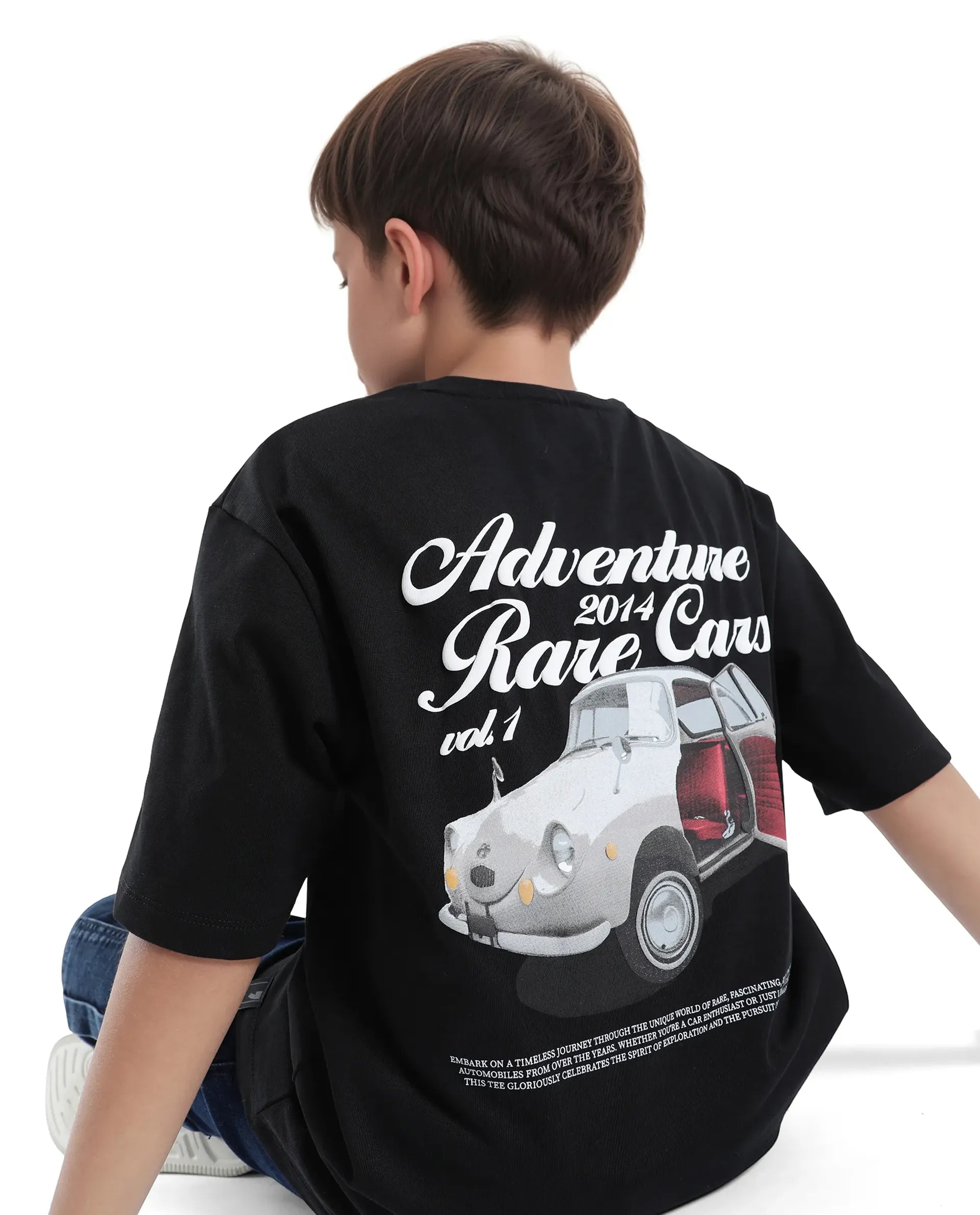 Rare Ones Kids Knox Black Cotton Short Sleeve Crew Neck Graphic Printed T-Shirt