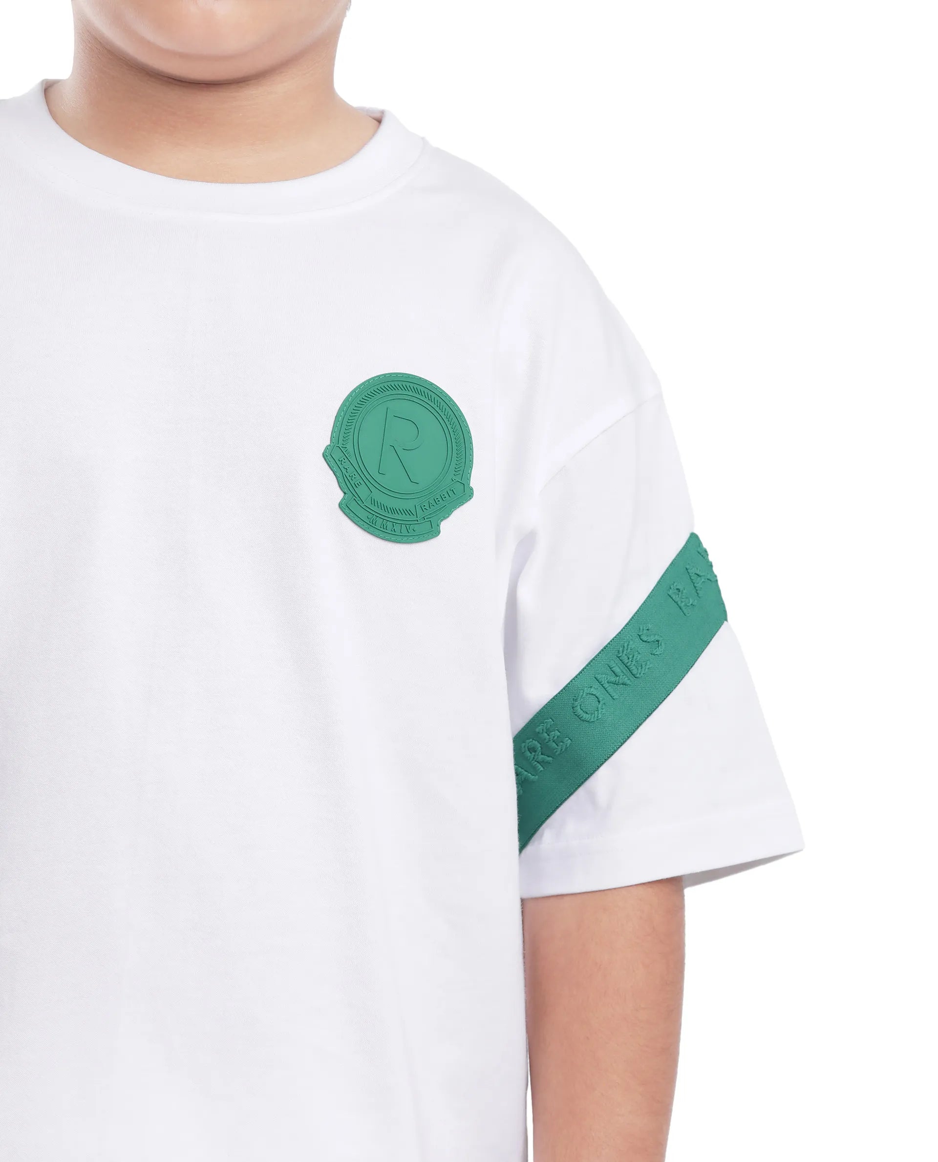 Rare Ones Kids Komp White Cotton Short Sleeve Crew Neck Pigment Print Boxy T-Shirt