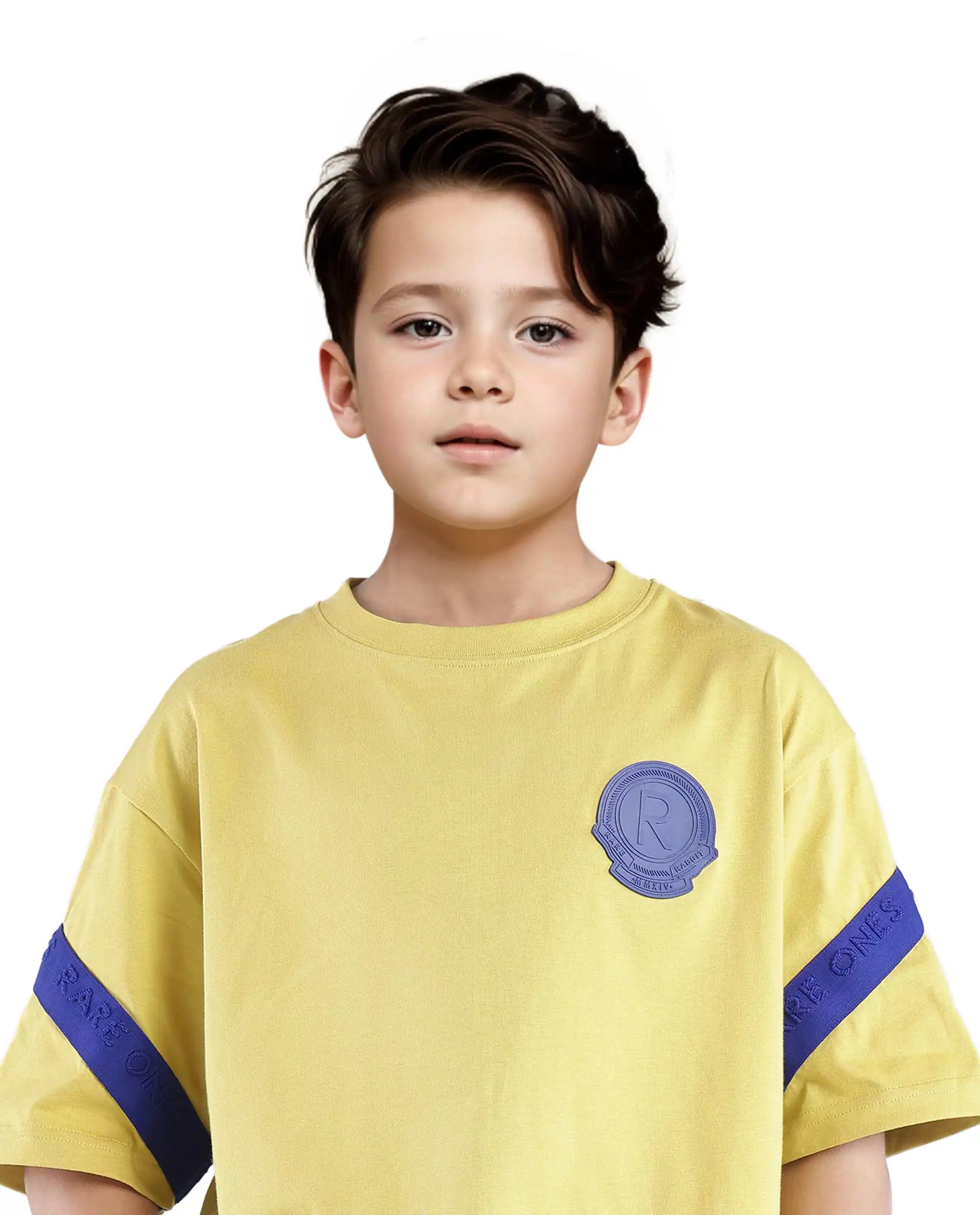 Rare Ones Kids Komp Flouroscent Green Cotton Short Sleeve Crew Neck Pigment Print Boxy T-Shirt