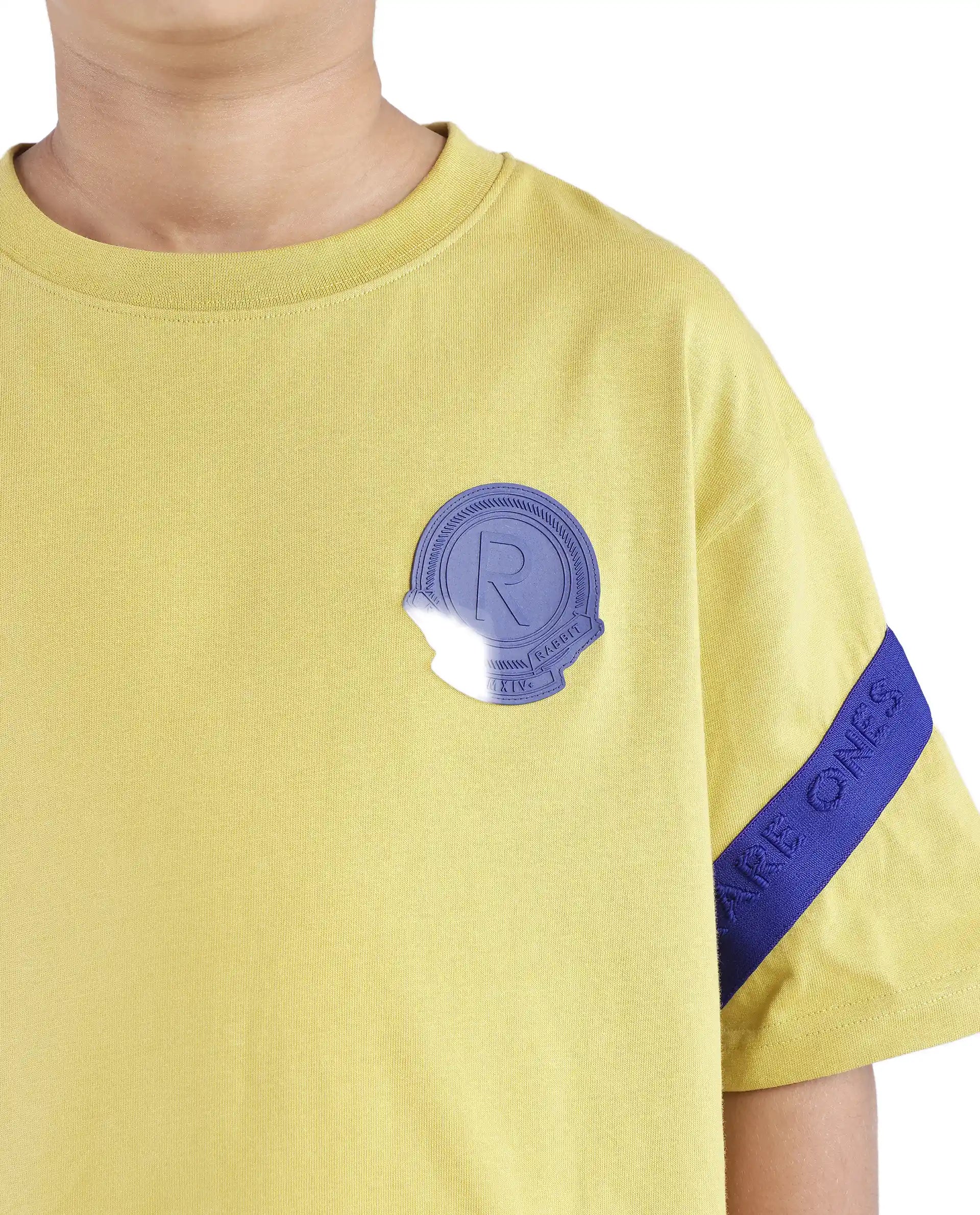 Rare Ones Kids Komp Flouroscent Green Cotton Short Sleeve Crew Neck Pigment Print Boxy T-Shirt