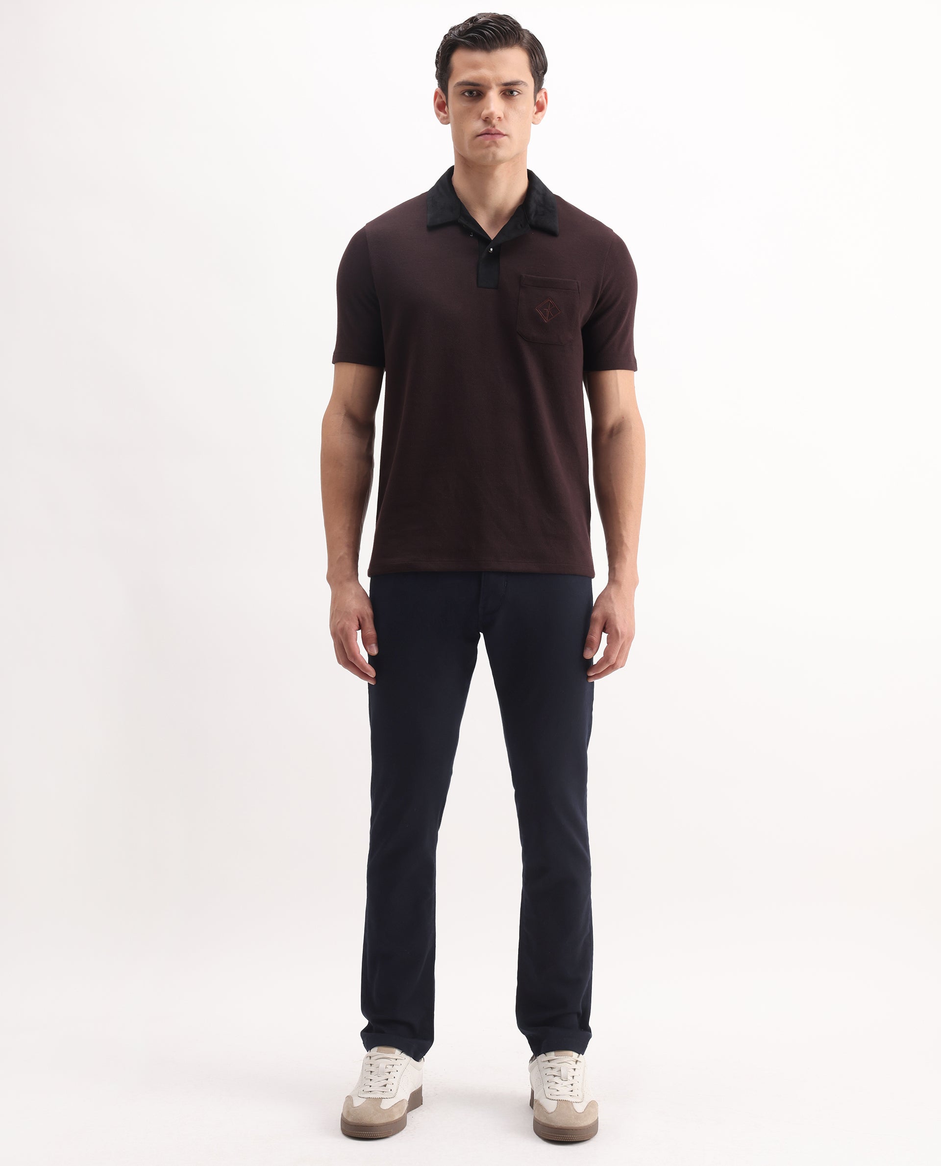 Rare Rabbit Men's Korv-25 Navy Cotton Blend Plain Hawk Slim Fit Jeans