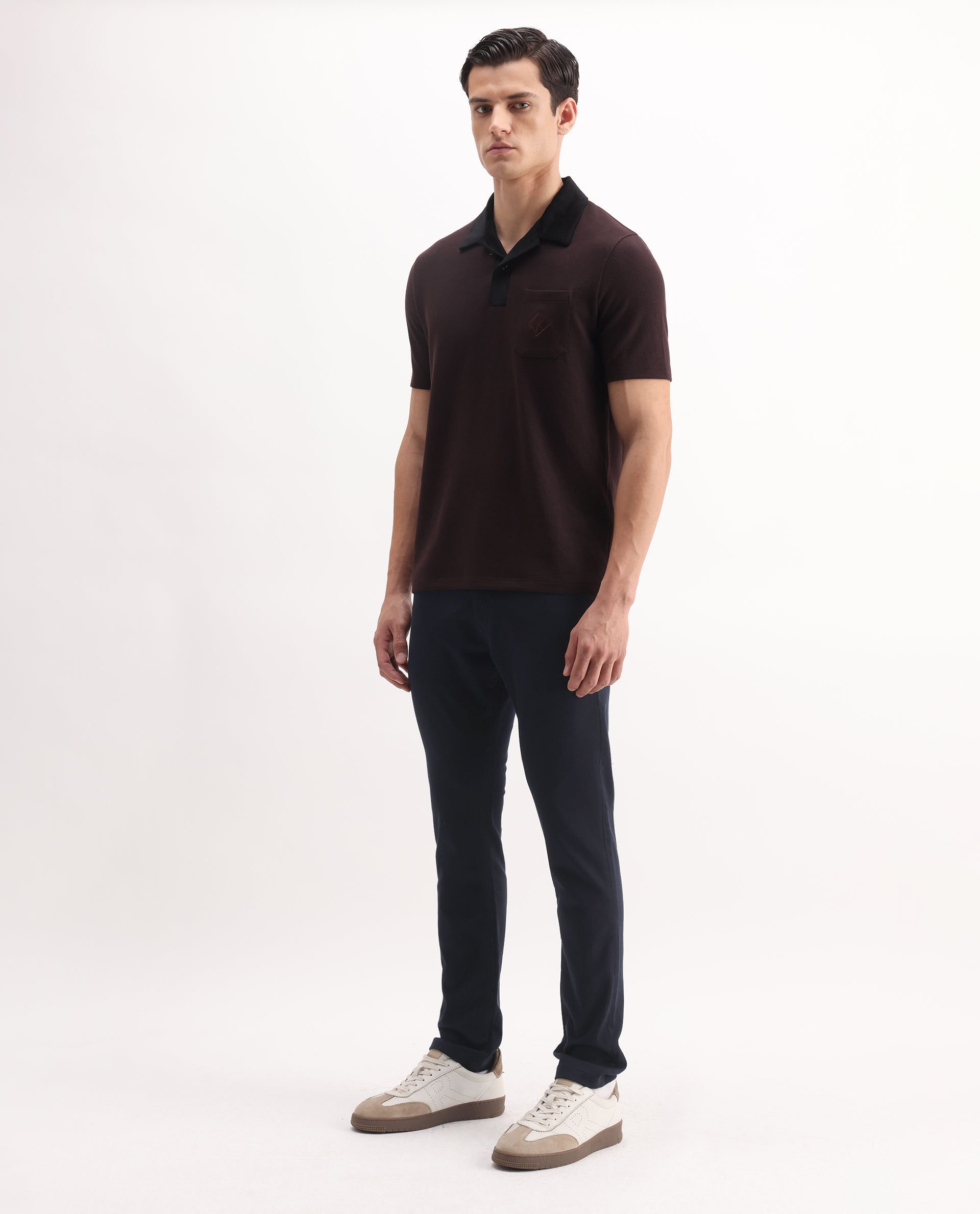 Rare Rabbit Men's Korv-25 Navy Cotton Blend Plain Hawk Slim Fit Jeans