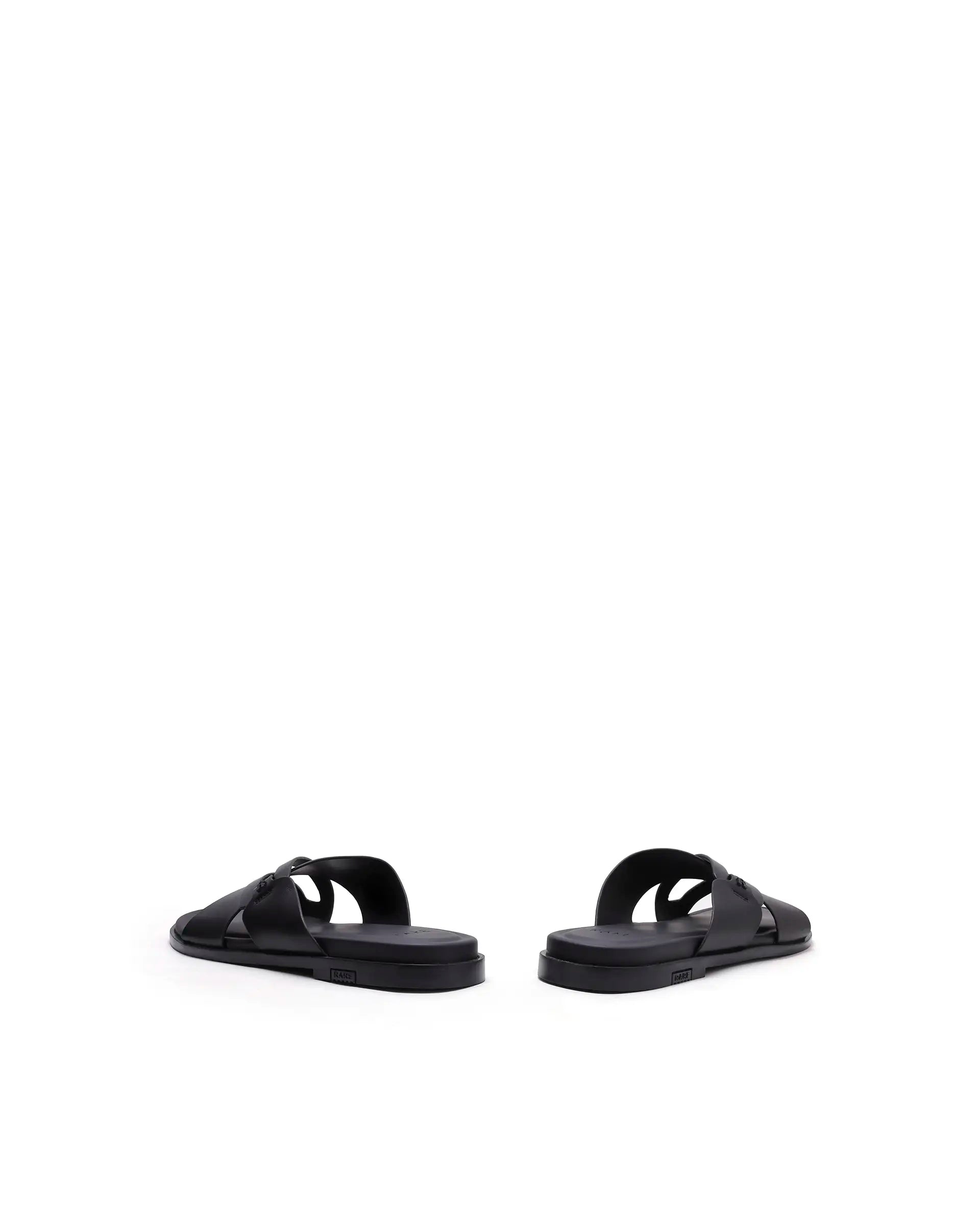 Rarez Men's Kross Black Leather Regular Sandal
