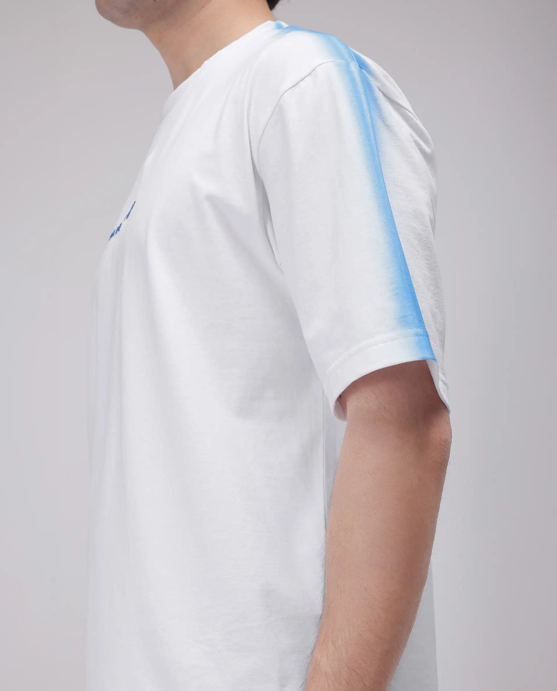 Rare Rabbit Men's Kruv White Cotton Fabric Half Sleeve Crew Neck Boxy Fit Printed T-Shirt