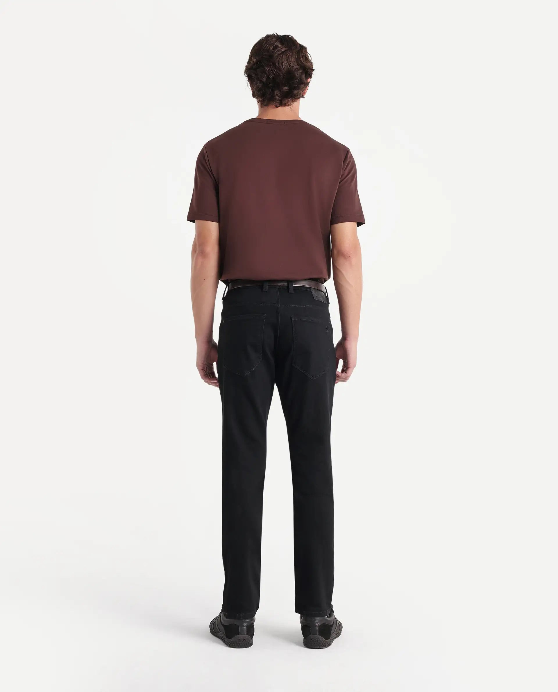 Rare Rabbit Men's Kuro Black Cotton Blend Hawk Slim Plain Jeans