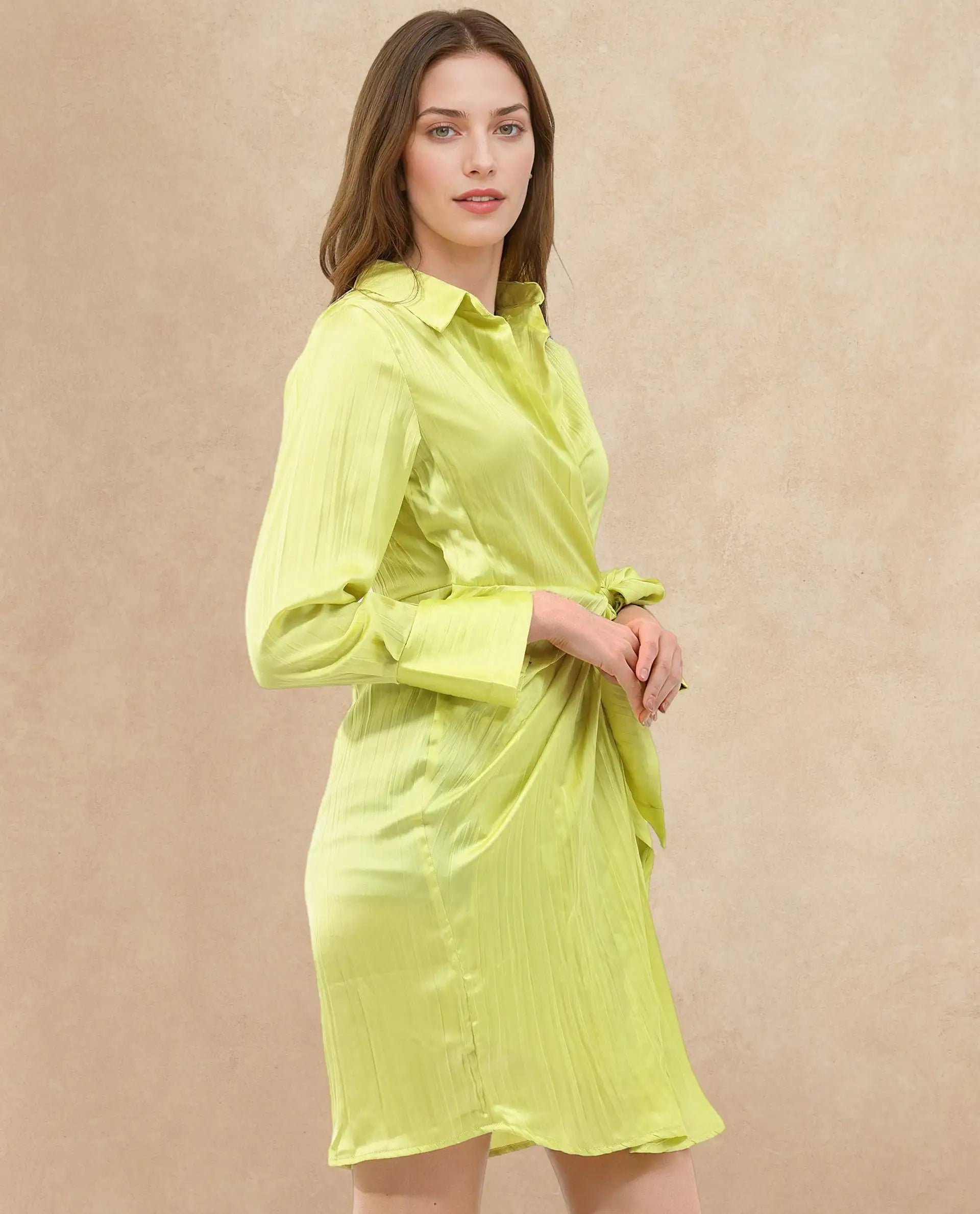 Rareism Womens Ladimir Flouroscent Green Dress Sleeveless Solid