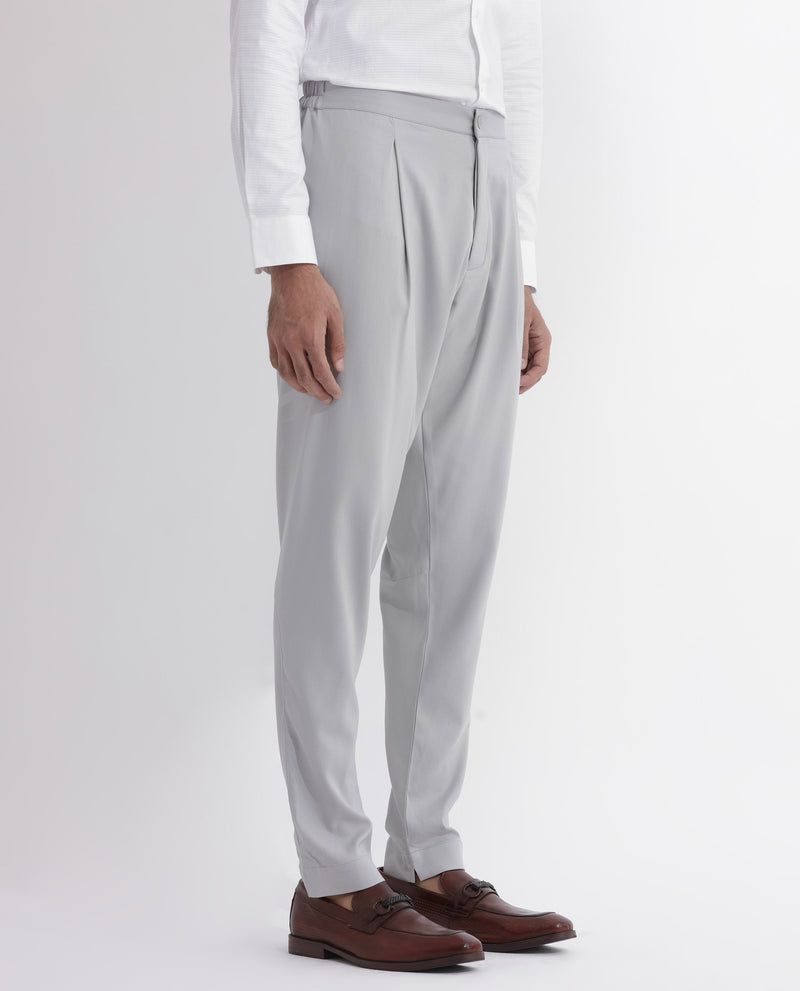 Rare Rabbit Mens Lasmos-P Light Grey Mid-Rise Slim Fit Solid Pajama
