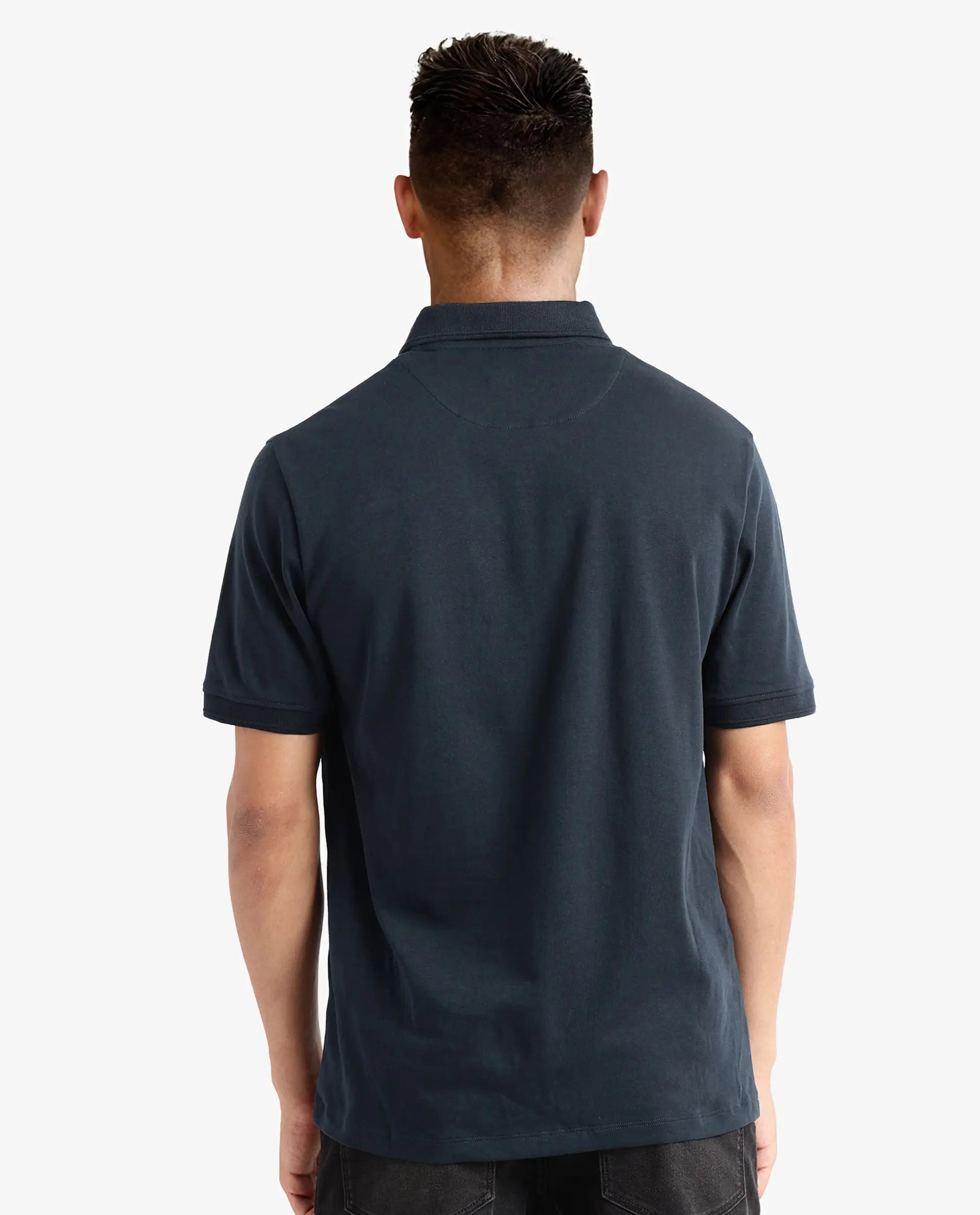 Rare Rabbit Men Laur Dark Green Cotton Fabric Short Sleeve Printed Collar HD Print Branded Plain Polo