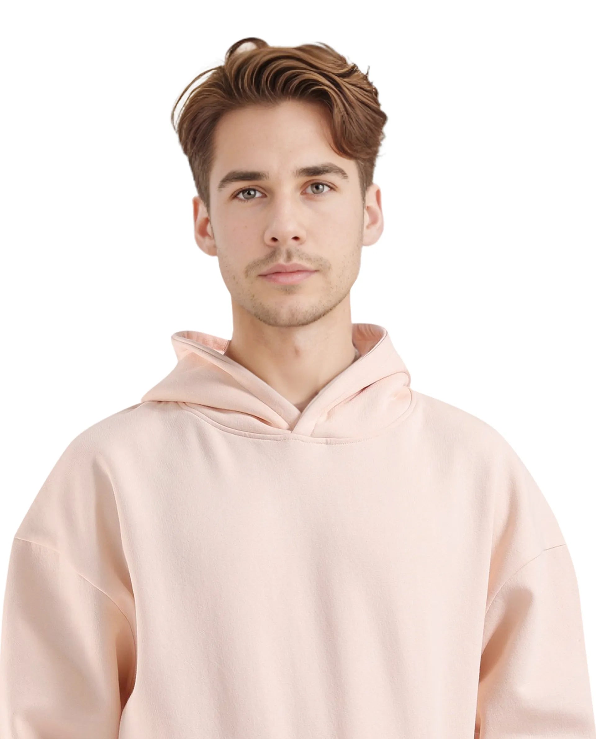 Rare Rabbit Men Laurl Light Pink Cotton Polyester Fabric Full Sleeve Hooded Boxy Fit Puff Printed Sweatshirt