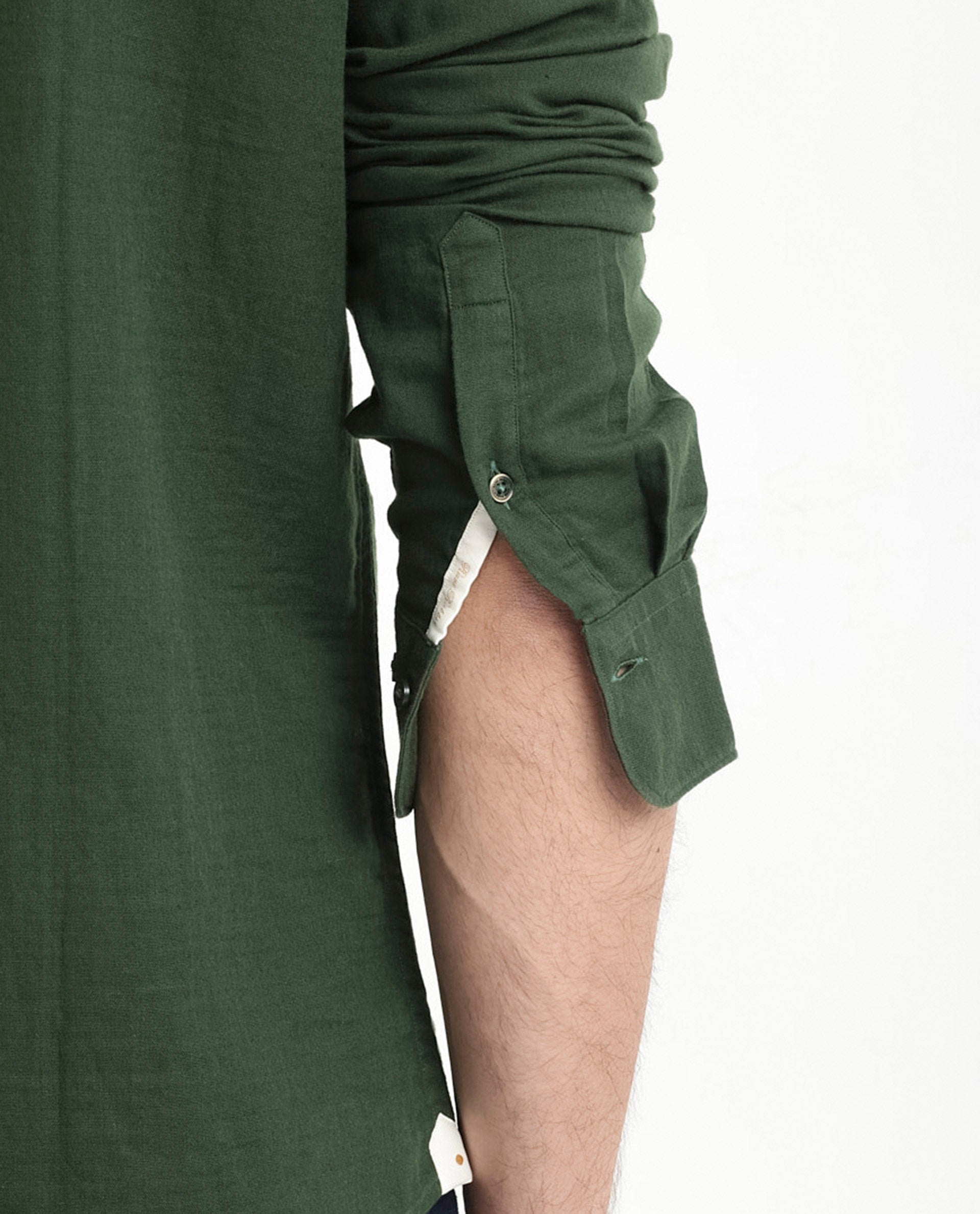 Rare Rabbit  Men's Layerr-2 Olive Cotton Fabric Full Sleeve Regular Fit Solid Shirt