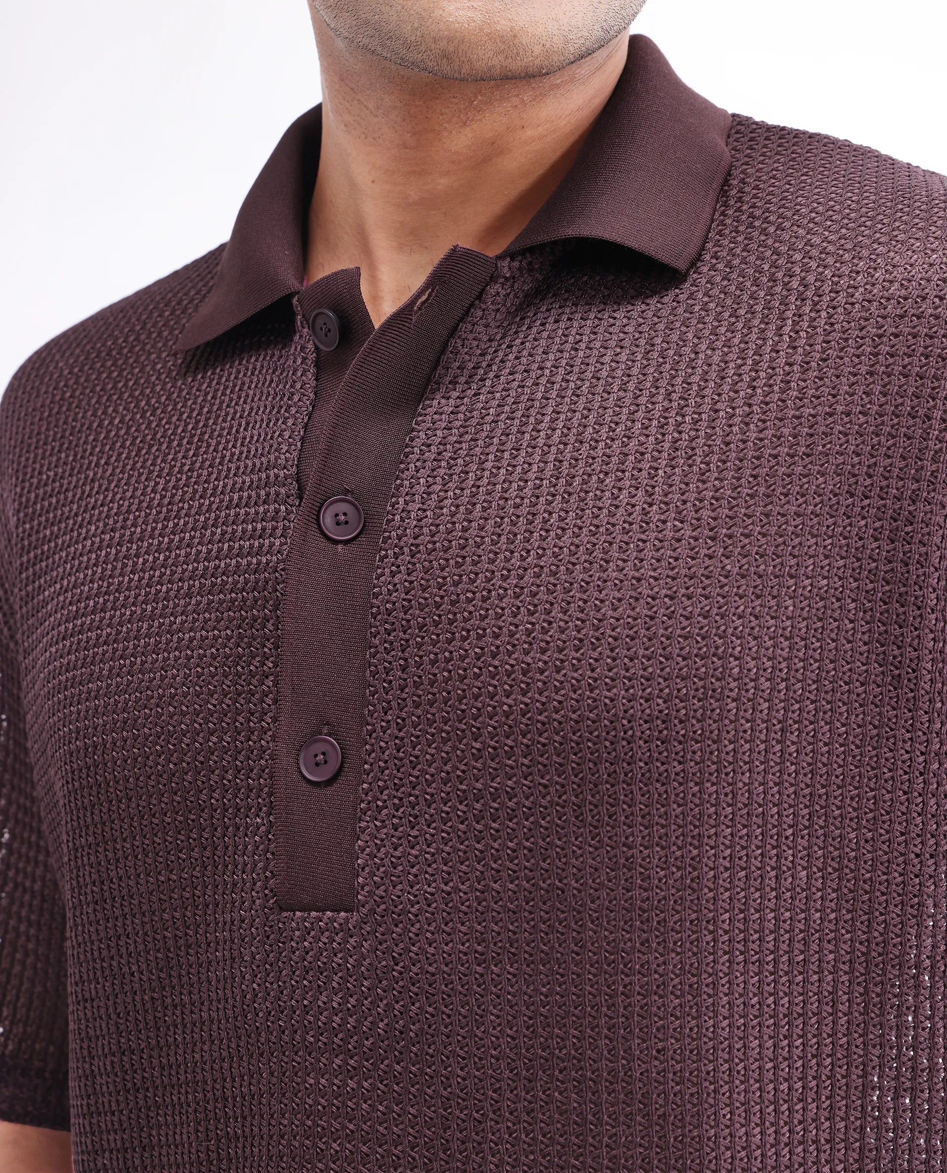 Rare Rabbit Men's Lbiza Maroon Cotton Plain Regular Fit Half Sleeve Collared Shirt