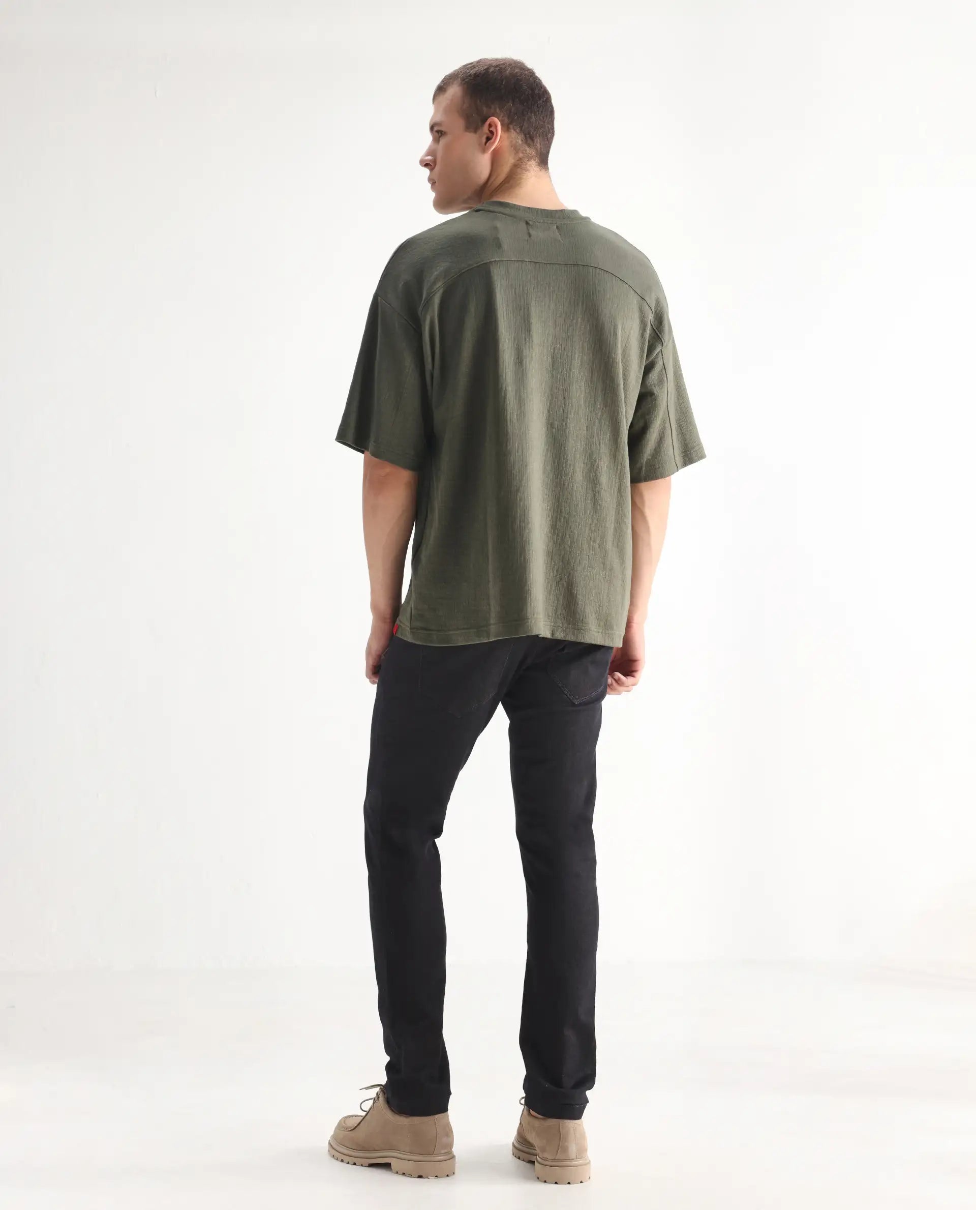 Rare Rabbit Men's Leige Blue Cotton Plain Hawk Slim Fit Jeans