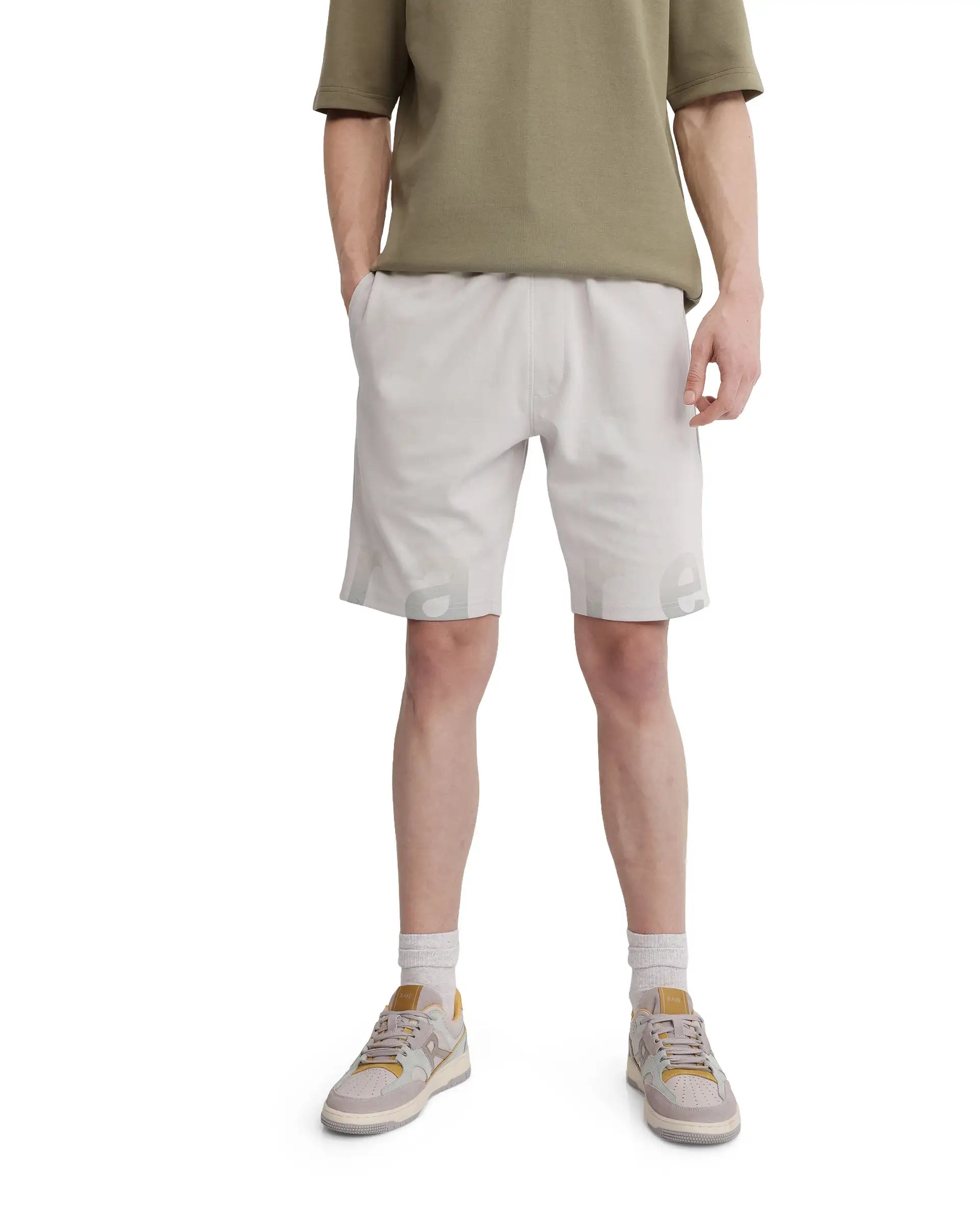 Rare Rabbit Men's Lets Dark Grey  Cotton Drawstring Closure Typography Print Shorts