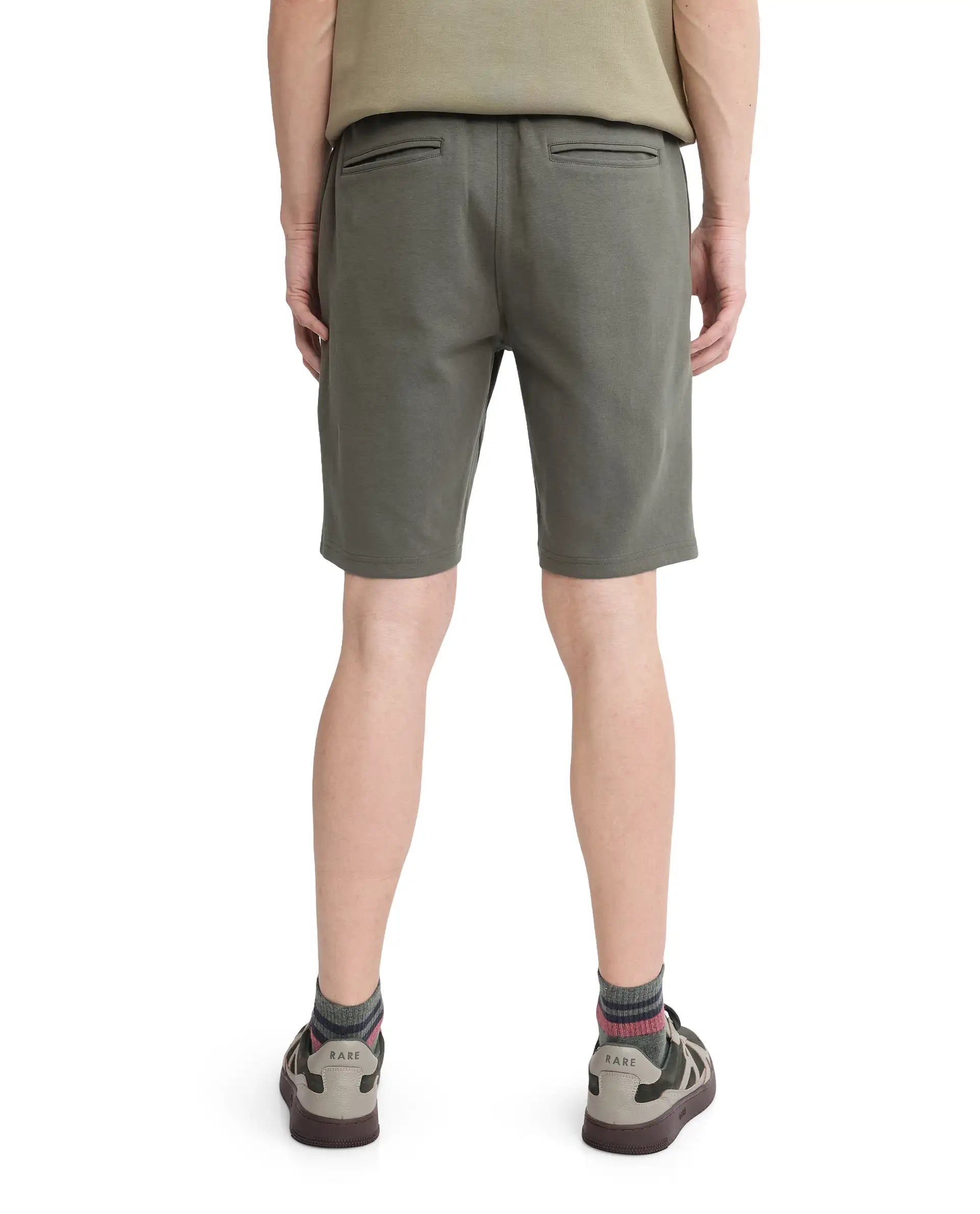 Rare Rabbit Men's Lets Dusky Green Cotton Drawstring Closure Typography Print Shorts