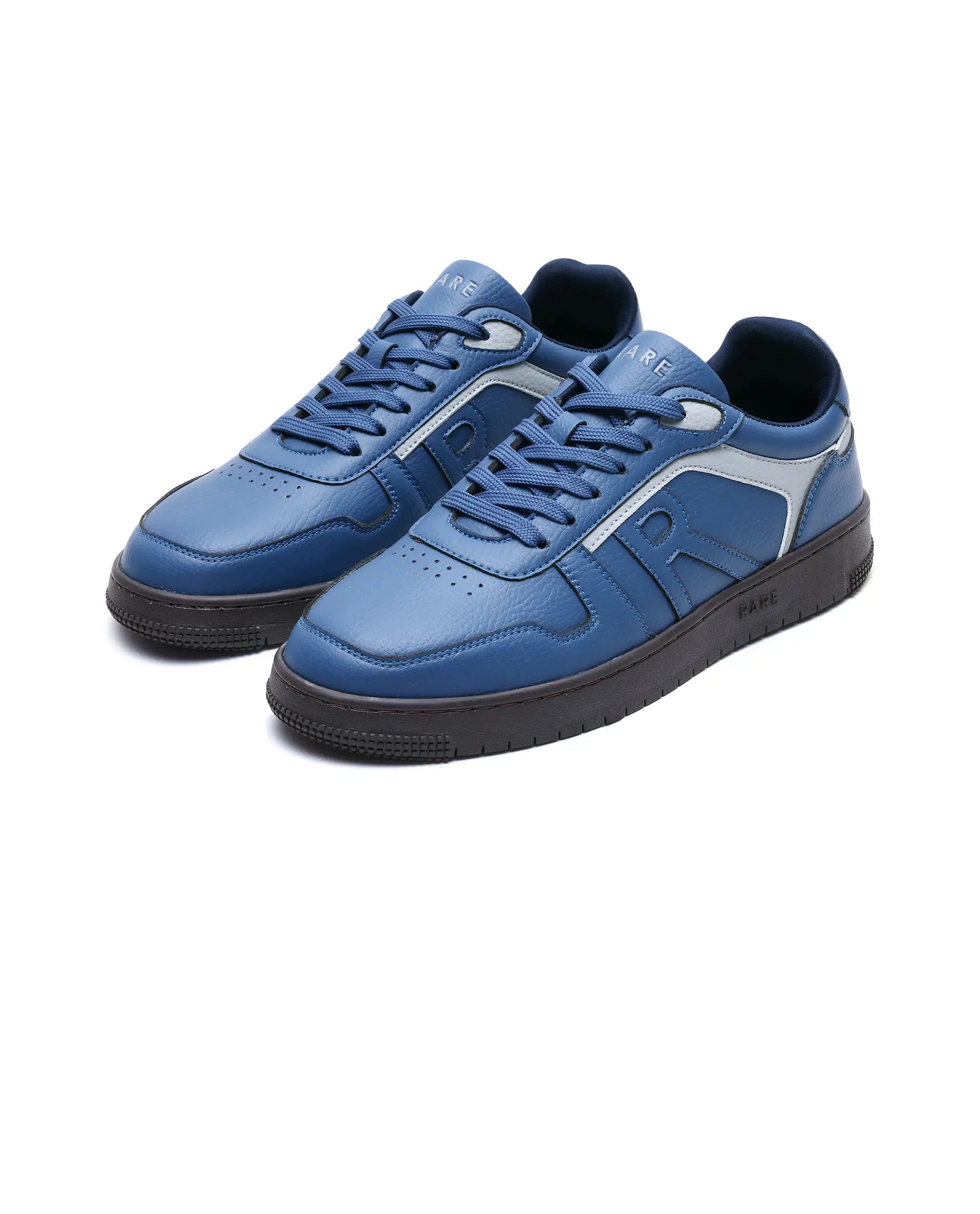 Rare Rabbit Men's Lexis Navy Micro Leather Sneaker