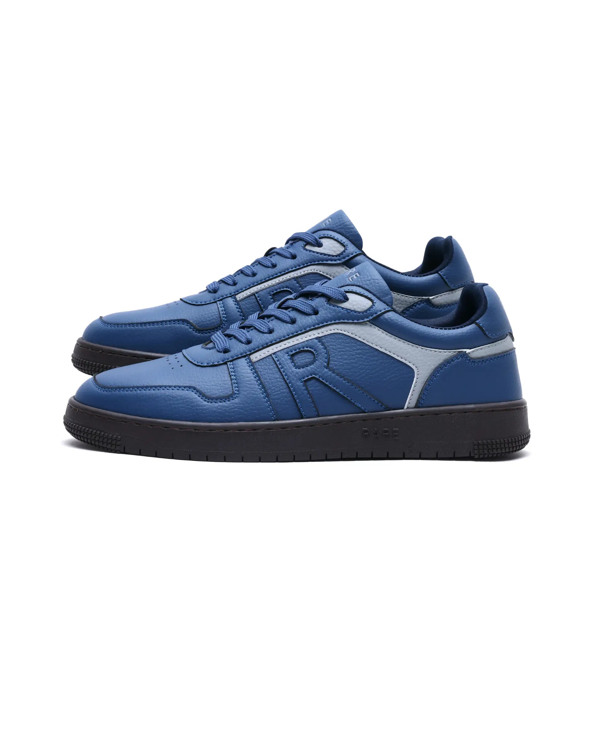 Rare Rabbit Men's Lexis Navy Micro Leather Sneaker