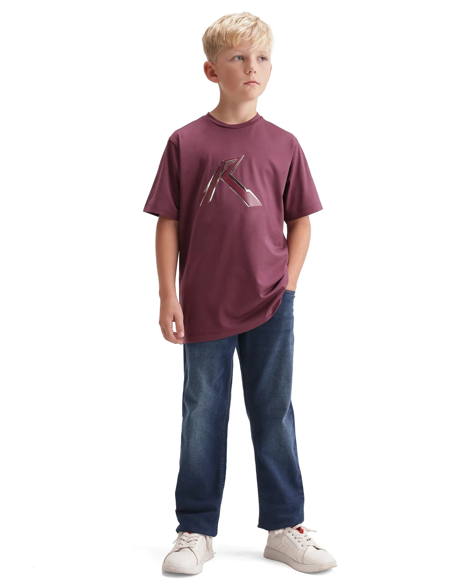 Rare Ones Kids Lifo Dark Blue Cotton Blend Fabric Drawstring Closure Regular Fit Plain Jeans