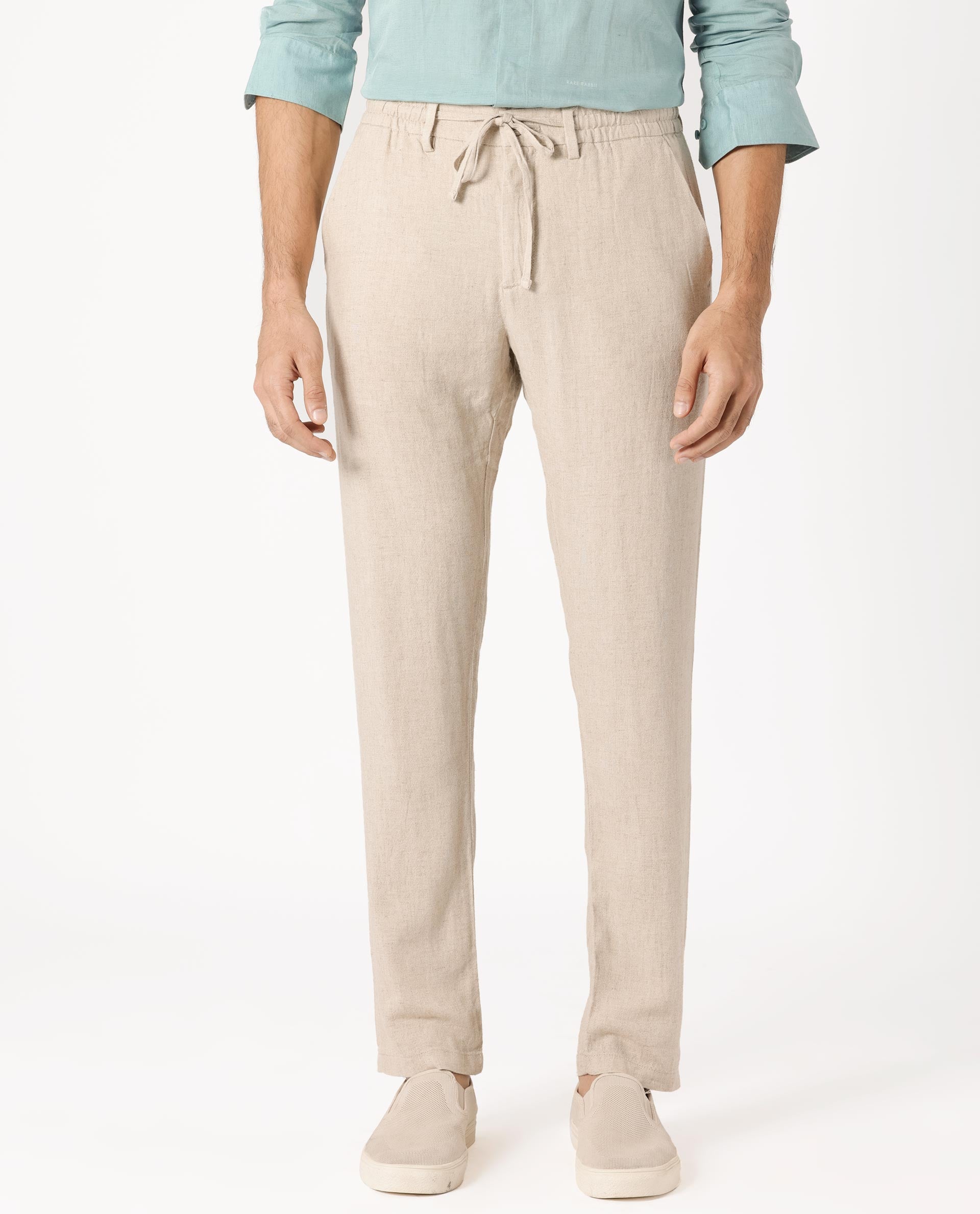 Pleated Sartorial Linen Trousers Natural |Benevento trouser makers –  BENEVENTO
