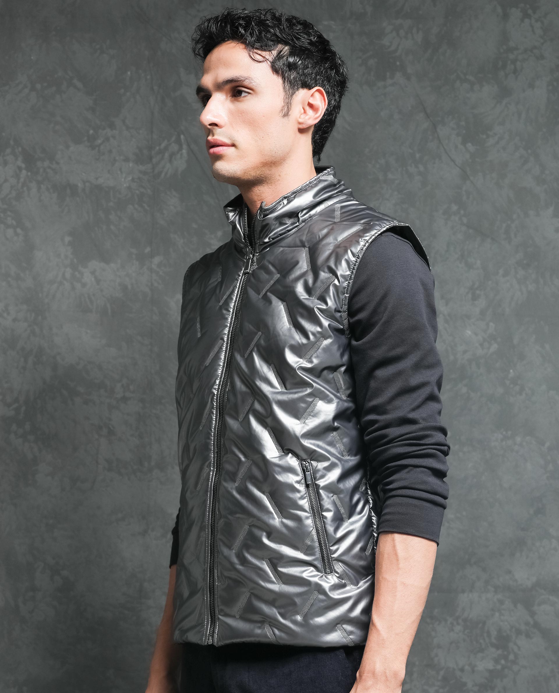 ASOS Faux-Leather Bomber Jacket in Metallic for Men | Lyst