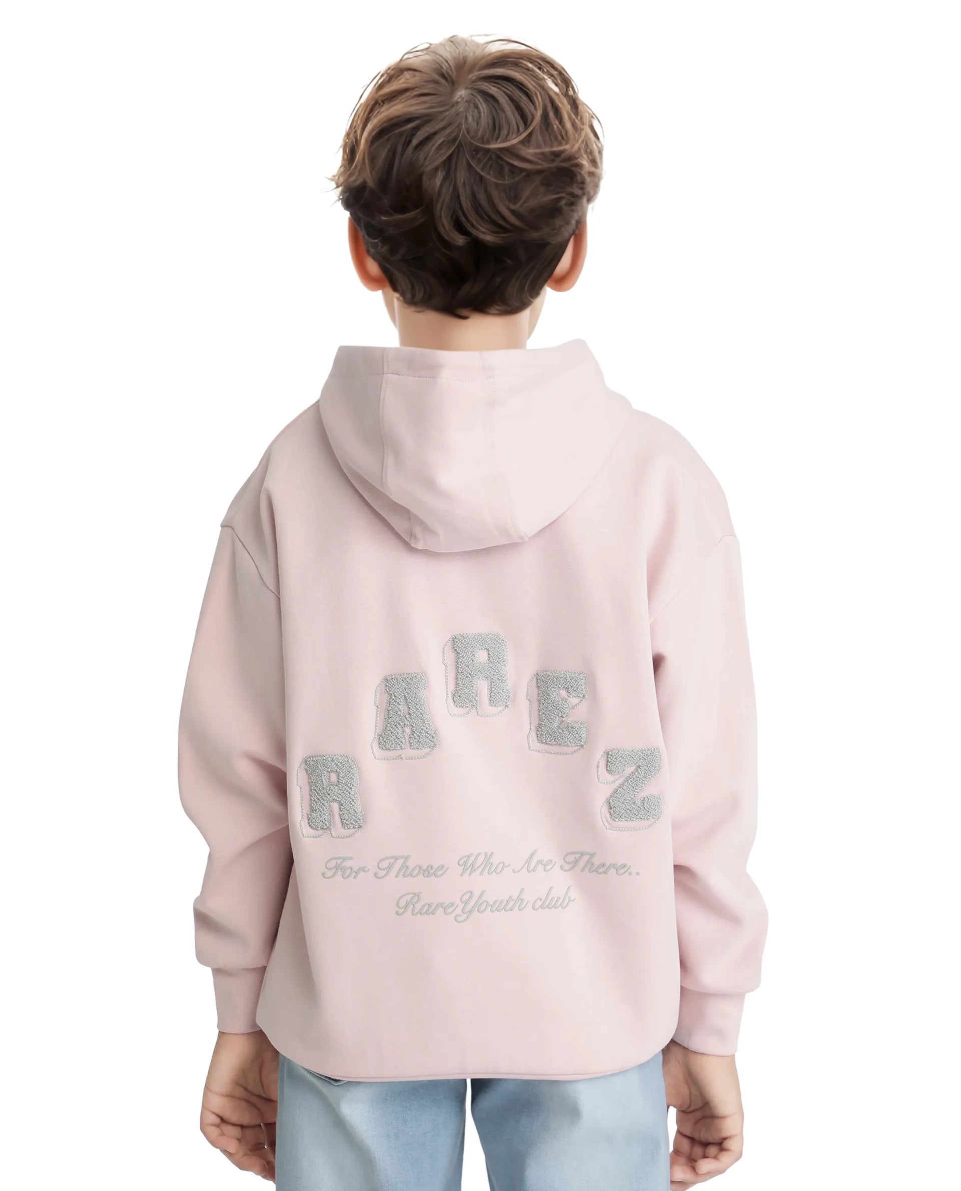 Rare Ones Kids Linden Pink Cotton Poly Full Sleeve Embroidered Sweatshirt
