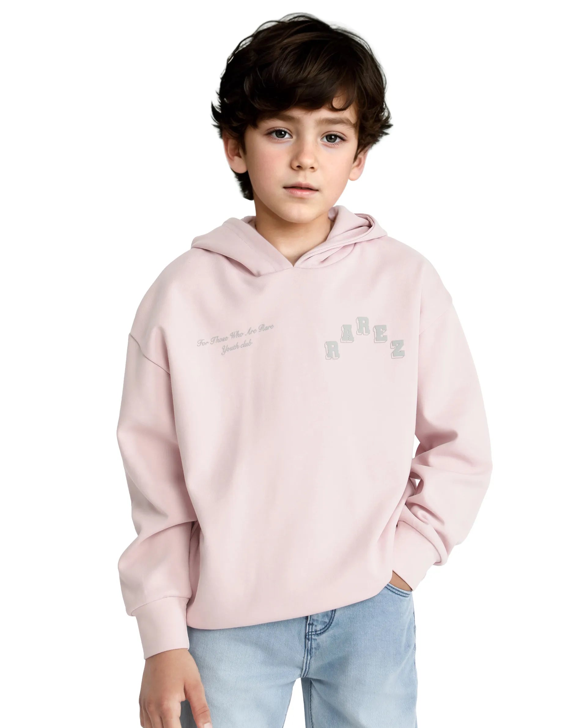 Rare Ones Kids Linden Pink Cotton Poly Full Sleeve Embroidered Sweatshirt