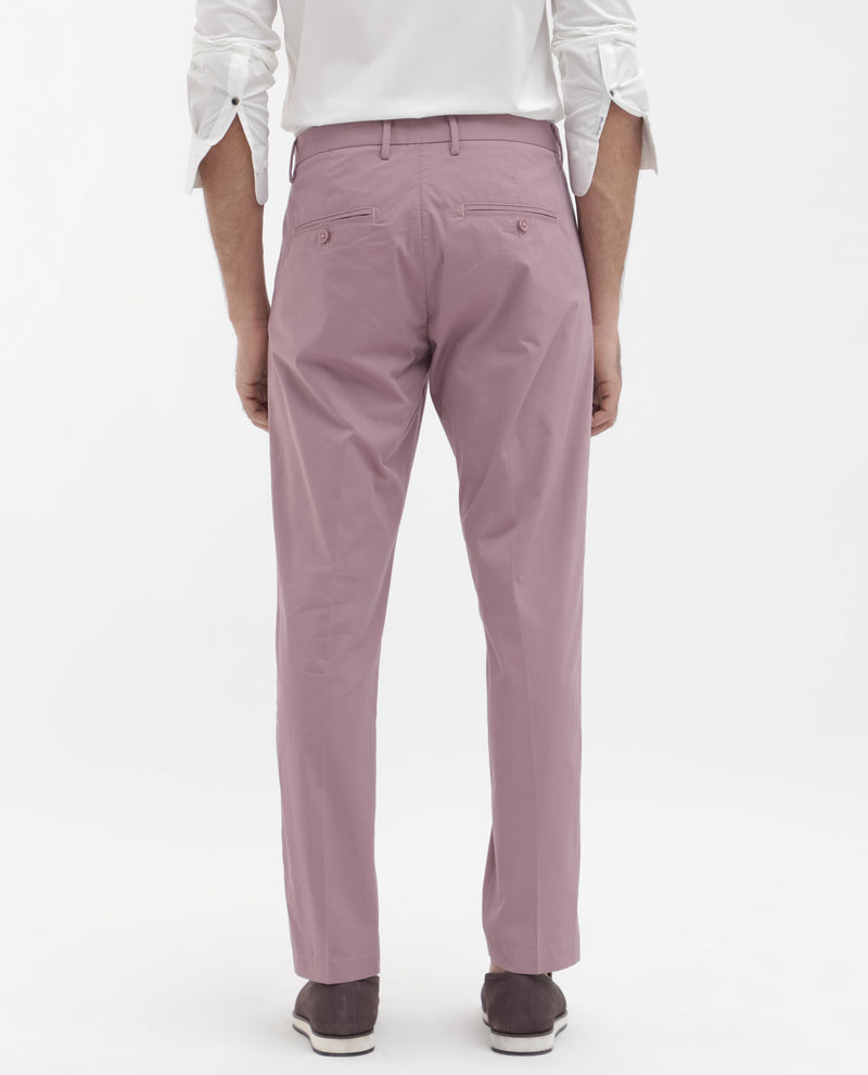 Rare Rabbit Mens Linotel Pastel Pink Cotton Polyester Lycra Solid Trouser