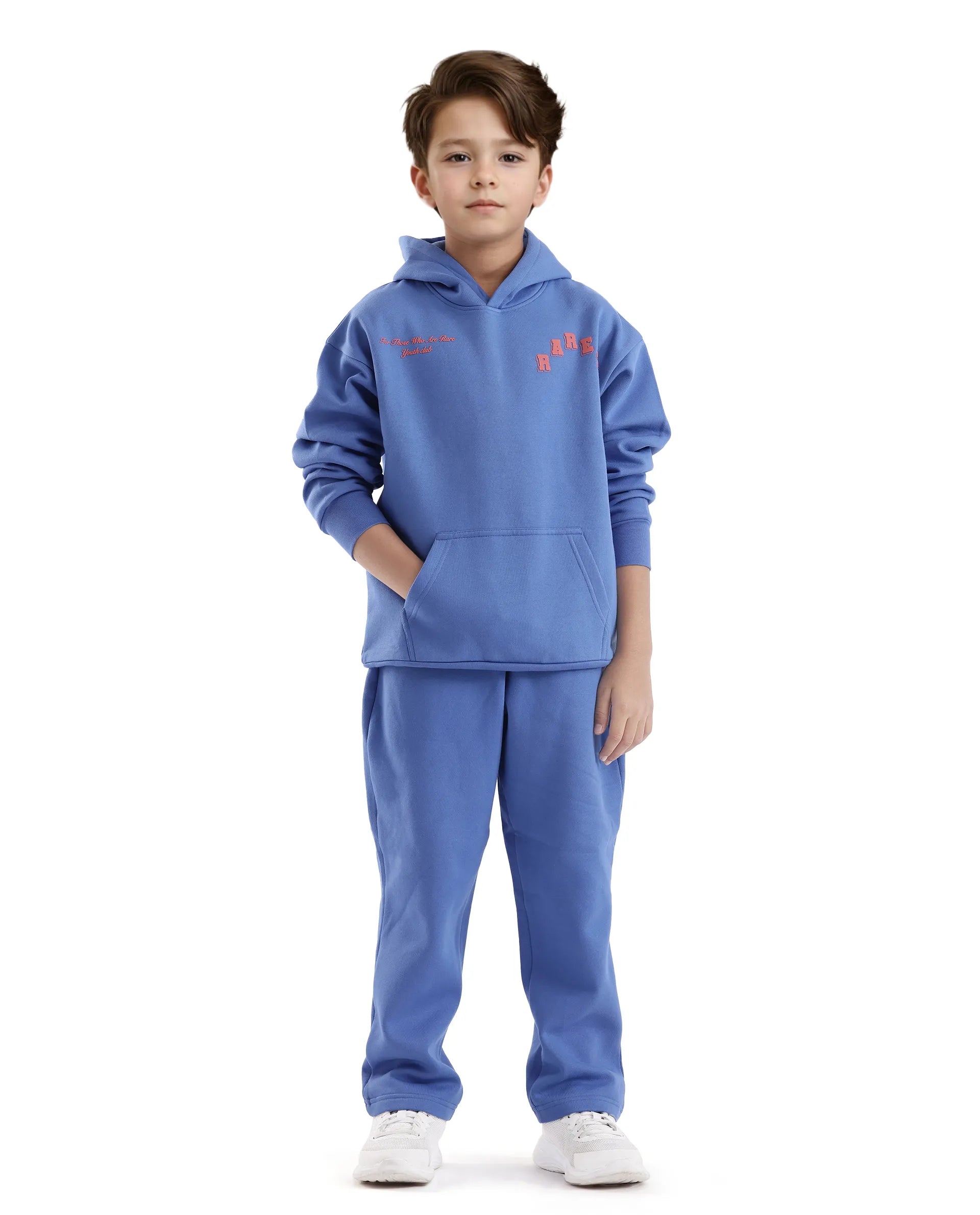 Rare Ones Kids Linto Blue Cotton Poly Full Sleeve HD Print And Towel Embroidered Sweatshirt