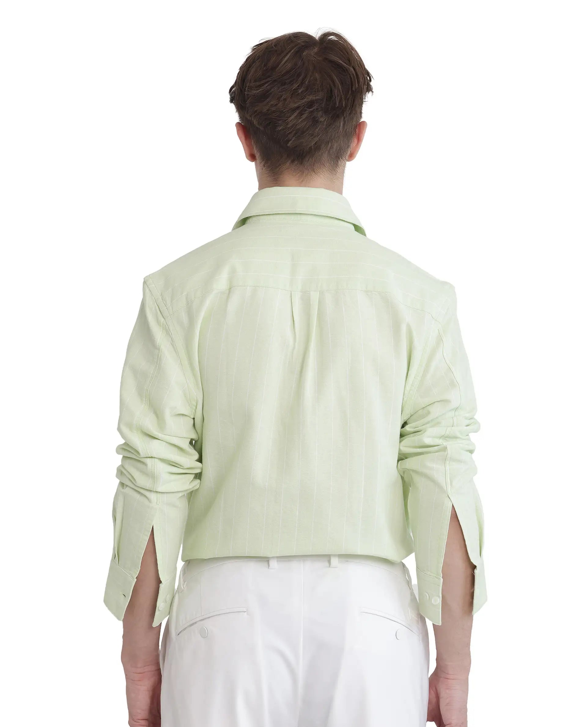 Rare Rabbit Men's Lorg Light Green Cotton Fabric Full Sleeve Collared Neck Button Closure Printed Shirt