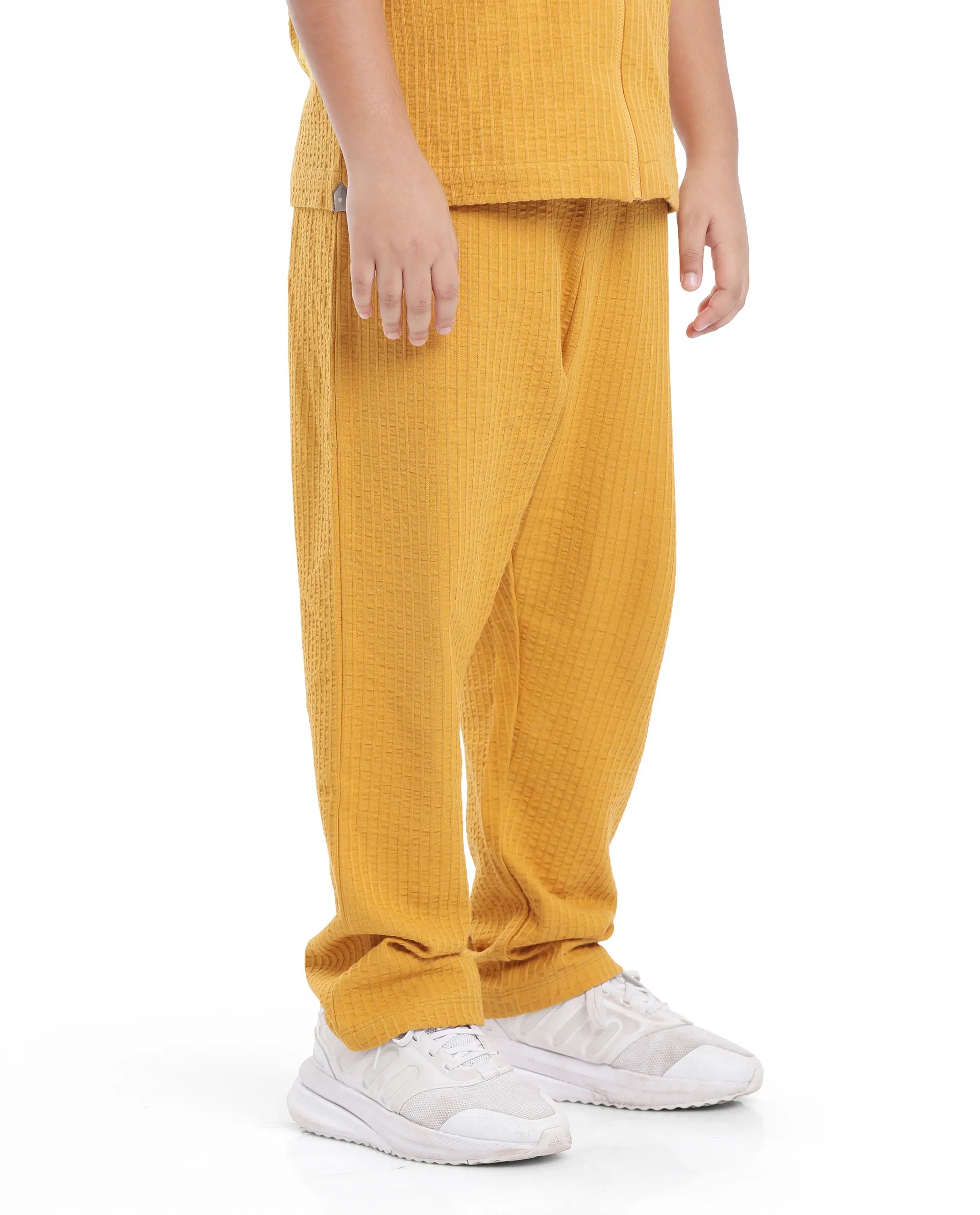 Rare Ones Kids Lomot Mustard Cotton Solid Trackpant