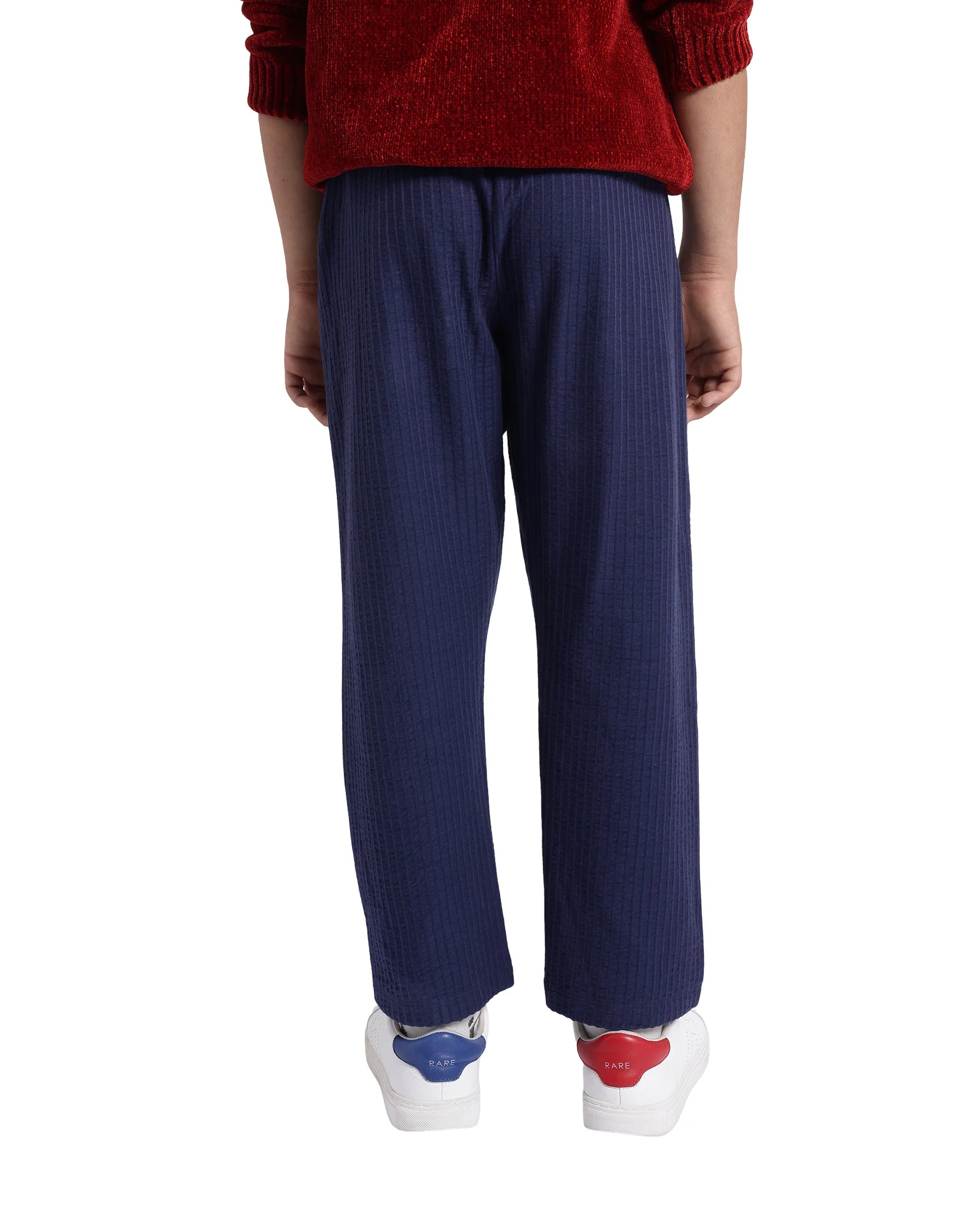 Rare Ones Kids Lomot Navy Cotton Drawstring Solid Trackpant